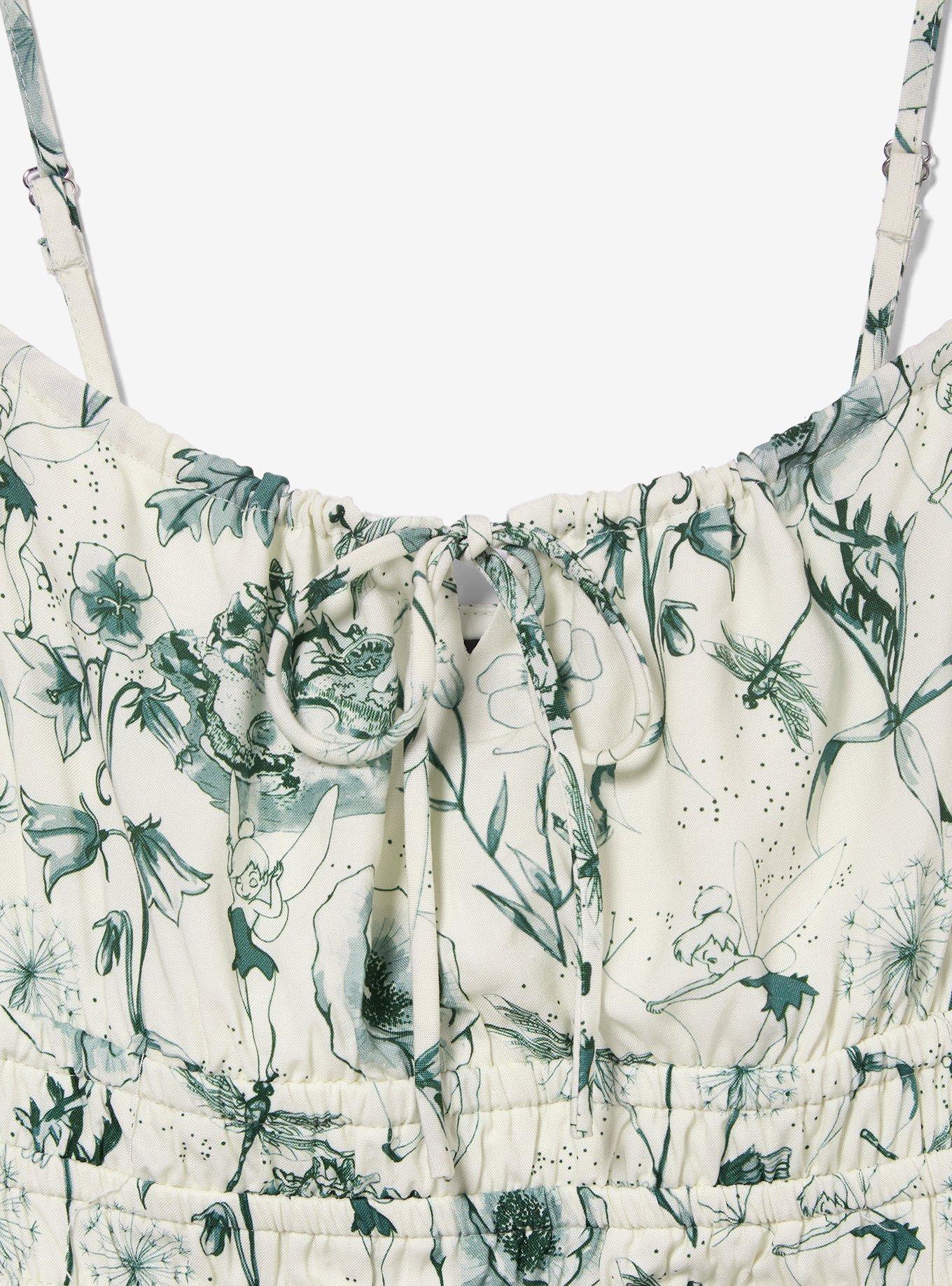 Disney Peter Pan Tinker Bell Floral Allover Print Plus Tank Dress - BoxLunch Exclusive