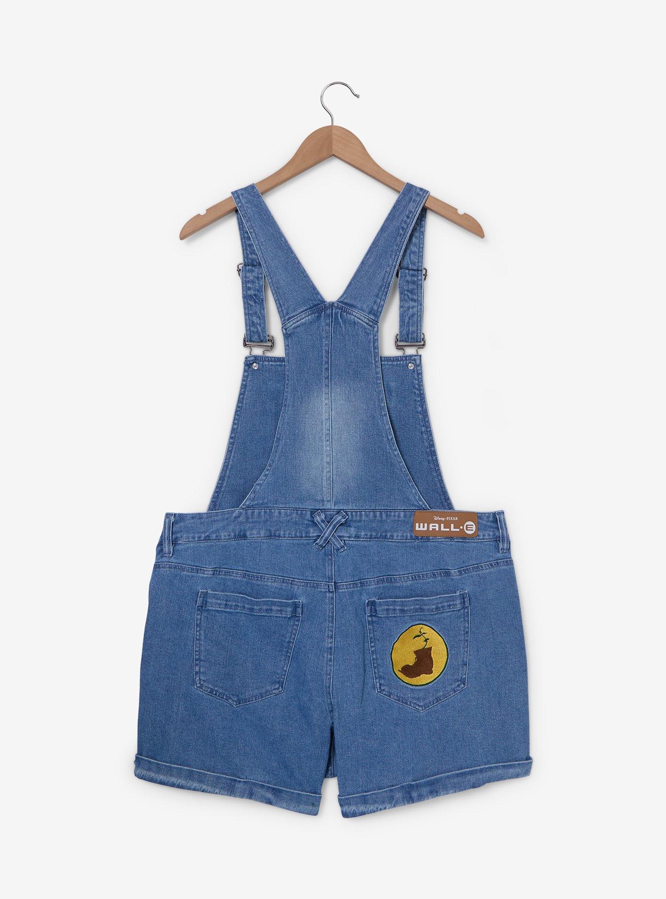 Disney Pixar WALL-E Icons Women's Plus Size Short Overalls &mdash; BoxLunch Exclusive, , hi-res