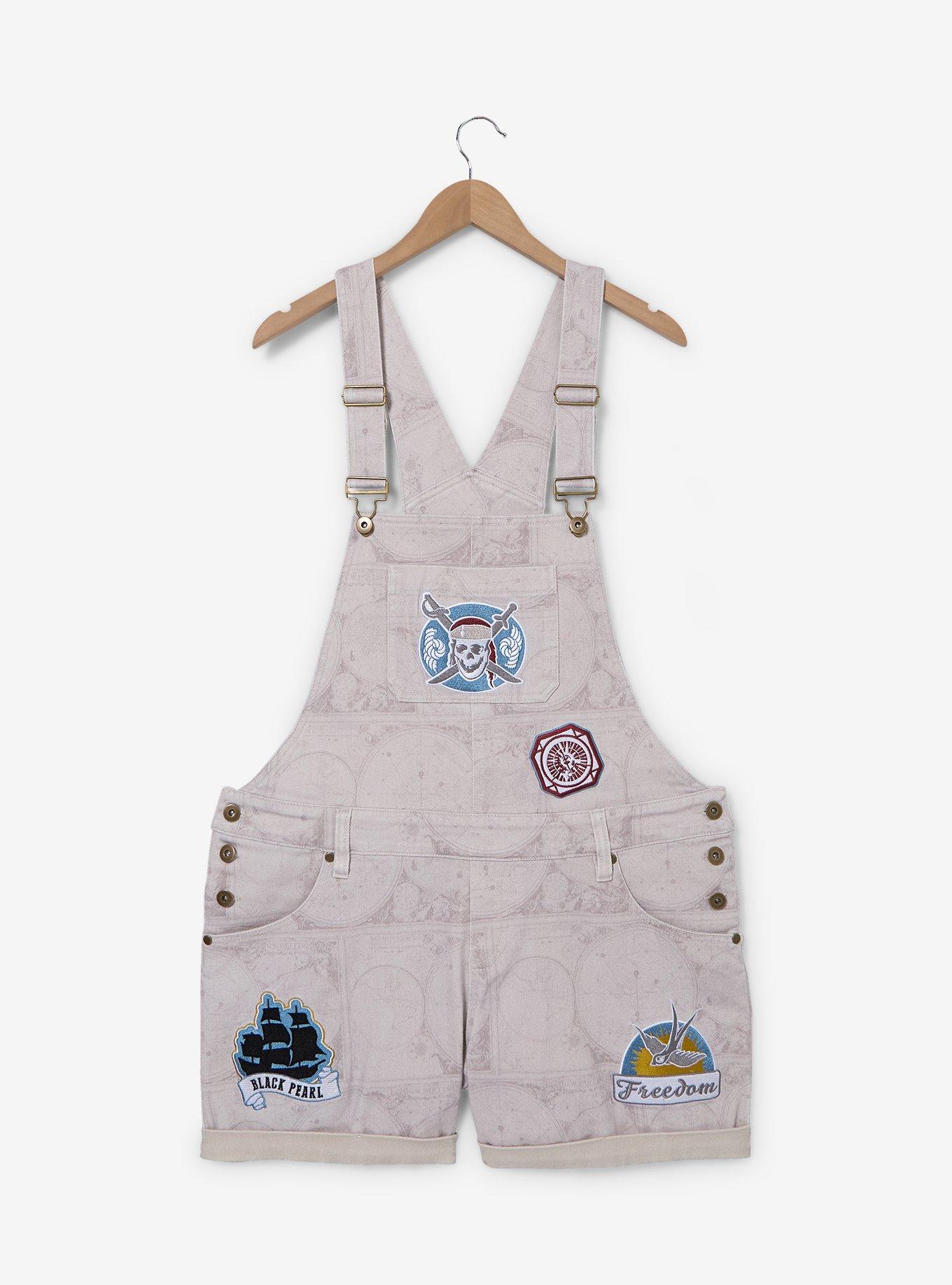 Disney Pirates of the Caribbean Icons Women's Plus Size Short Overalls &mdash; BoxLunch Exclusive, , hi-res