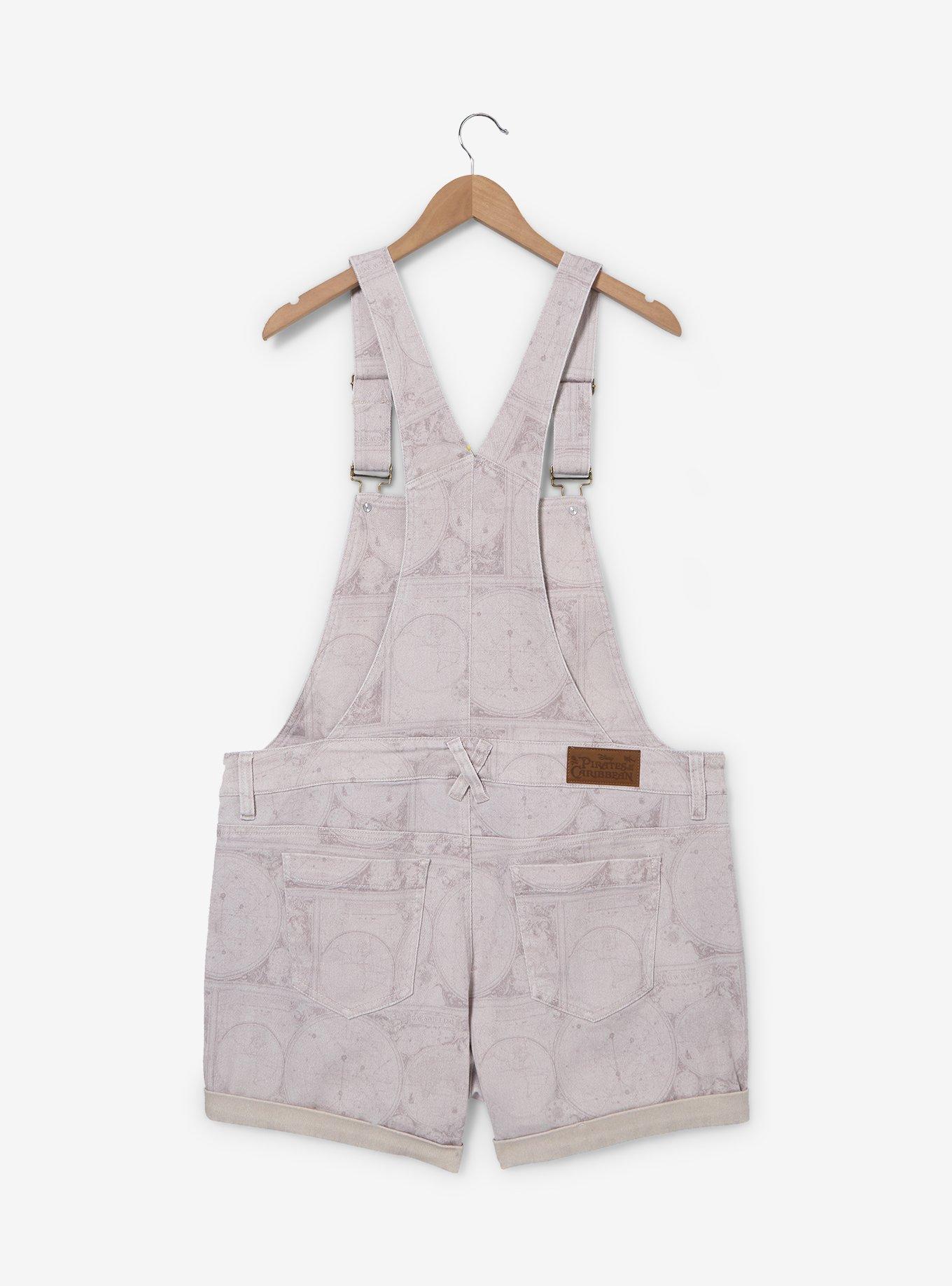 Disney Pirates of the Caribbean Icons Women's Plus Size Short Overalls &mdash; BoxLunch Exclusive, BEIGE, alternate