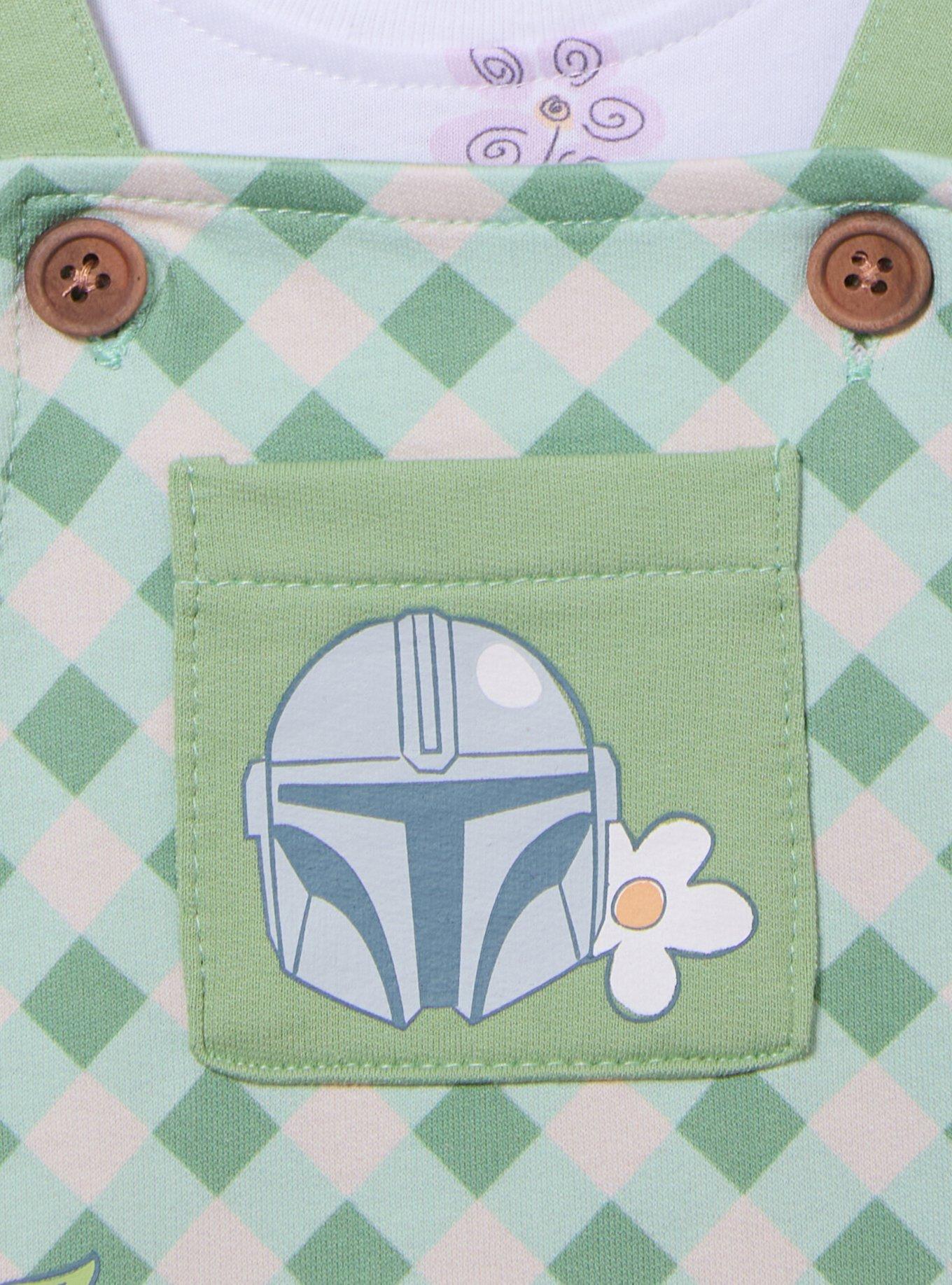 Star Wars The Mandalorian Grogu Spring Infant T-Shirt & Overall Set &mdash; BoxLunch Exclusive, SAGE, alternate