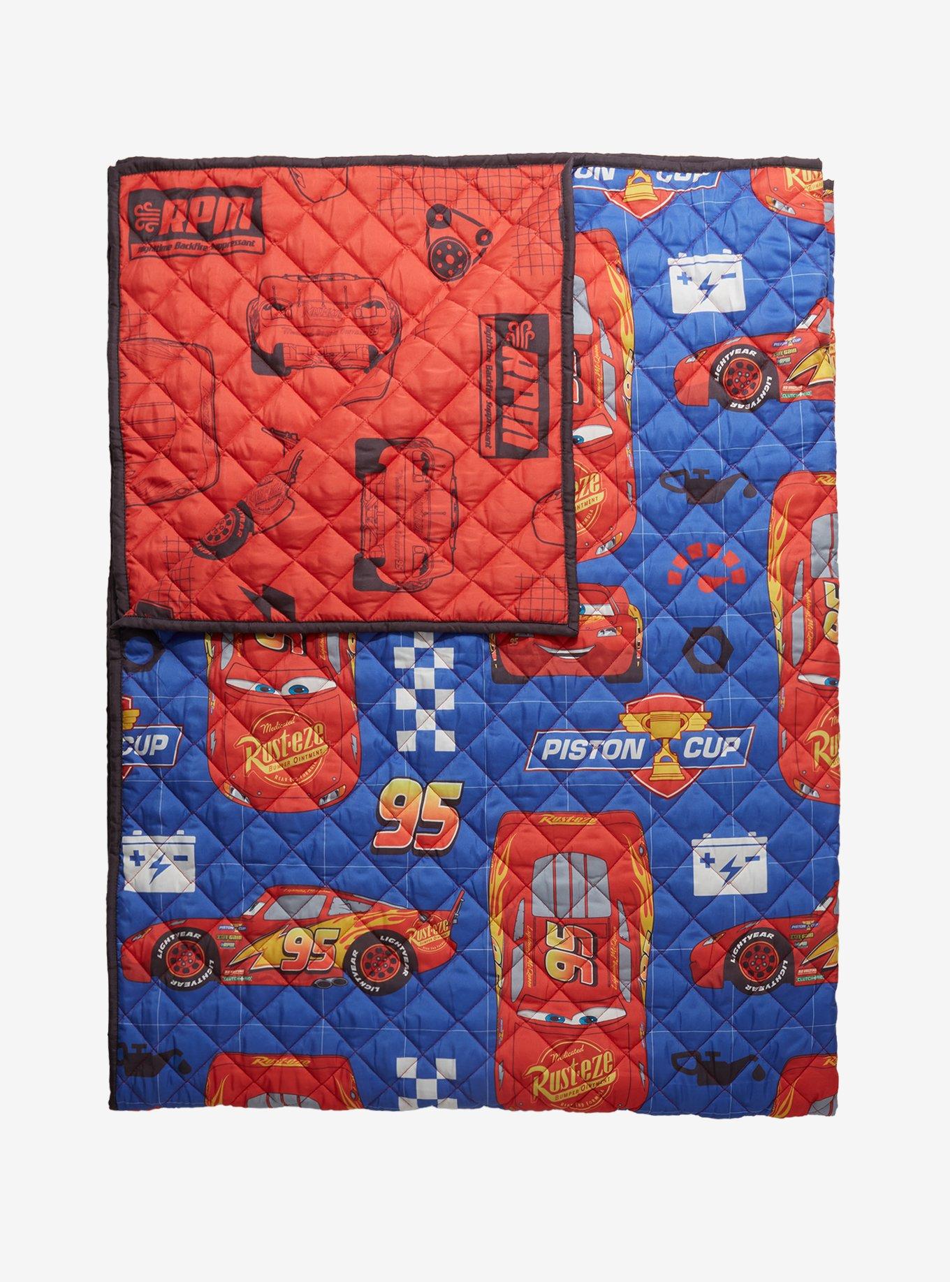 Disney Pixar Cars Lightning McQueen Retro Quilted Blanket — BoxLunch Exclusive, , hi-res