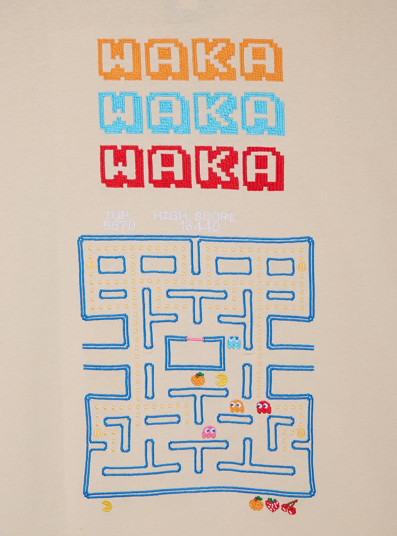 PAC-MAN Embroidered Logo T-Shirt - BoxLunch Exclusive, GREY, alternate