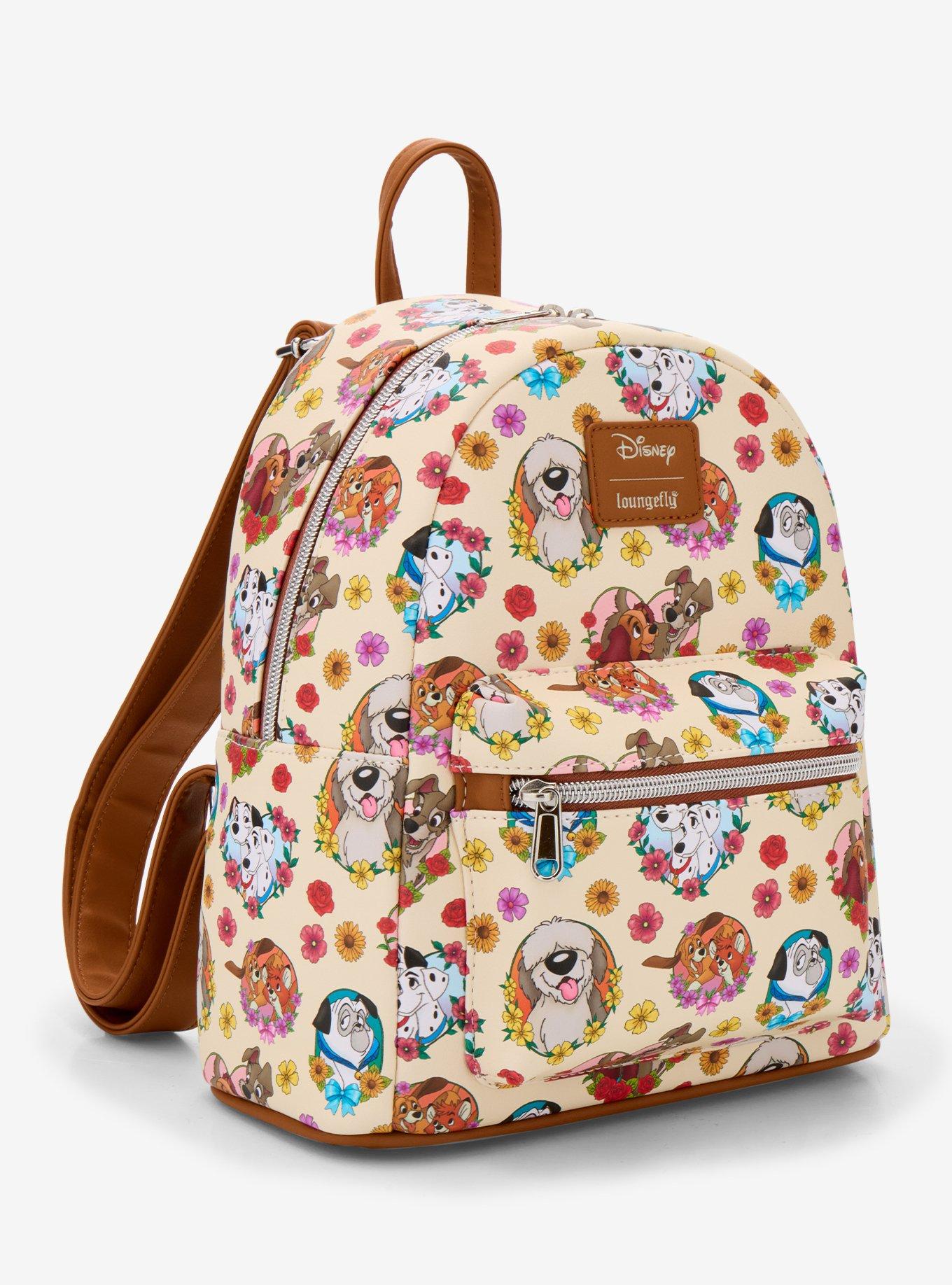 Loungefly Disney Dogs Flower Hearts Mini Backpack, , hi-res