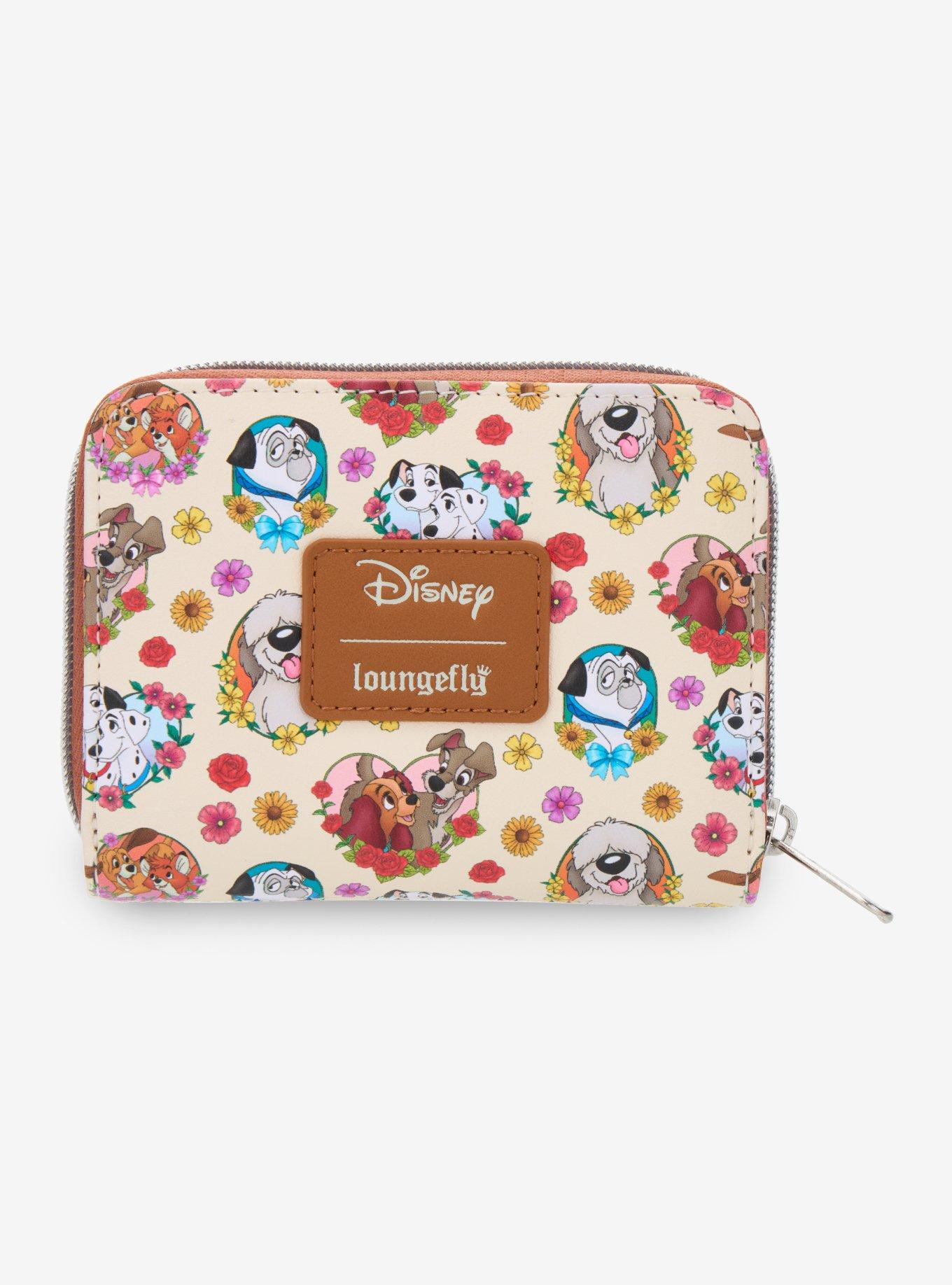 Loungefly Disney Dogs Flower Hearts Mini Zipper Wallet, , alternate
