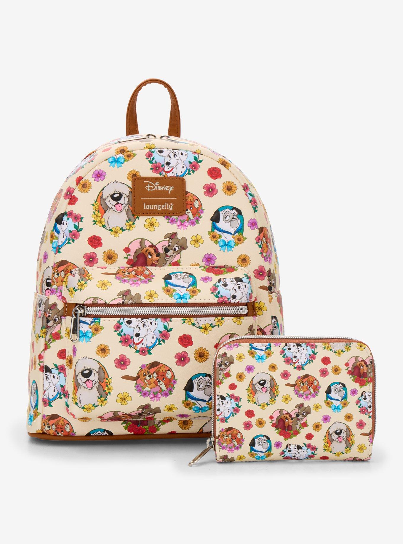 Loungefly Disney Dogs Flower Hearts Mini Zipper Wallet, , alternate