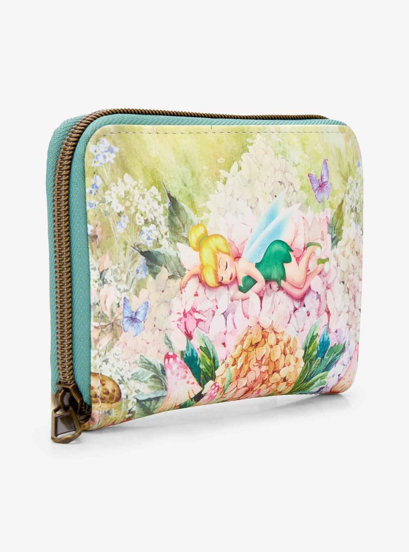 Loungefly Disney Peter Pan Tinker Bell Flowers Mini Zipper Wallet, , hi-res