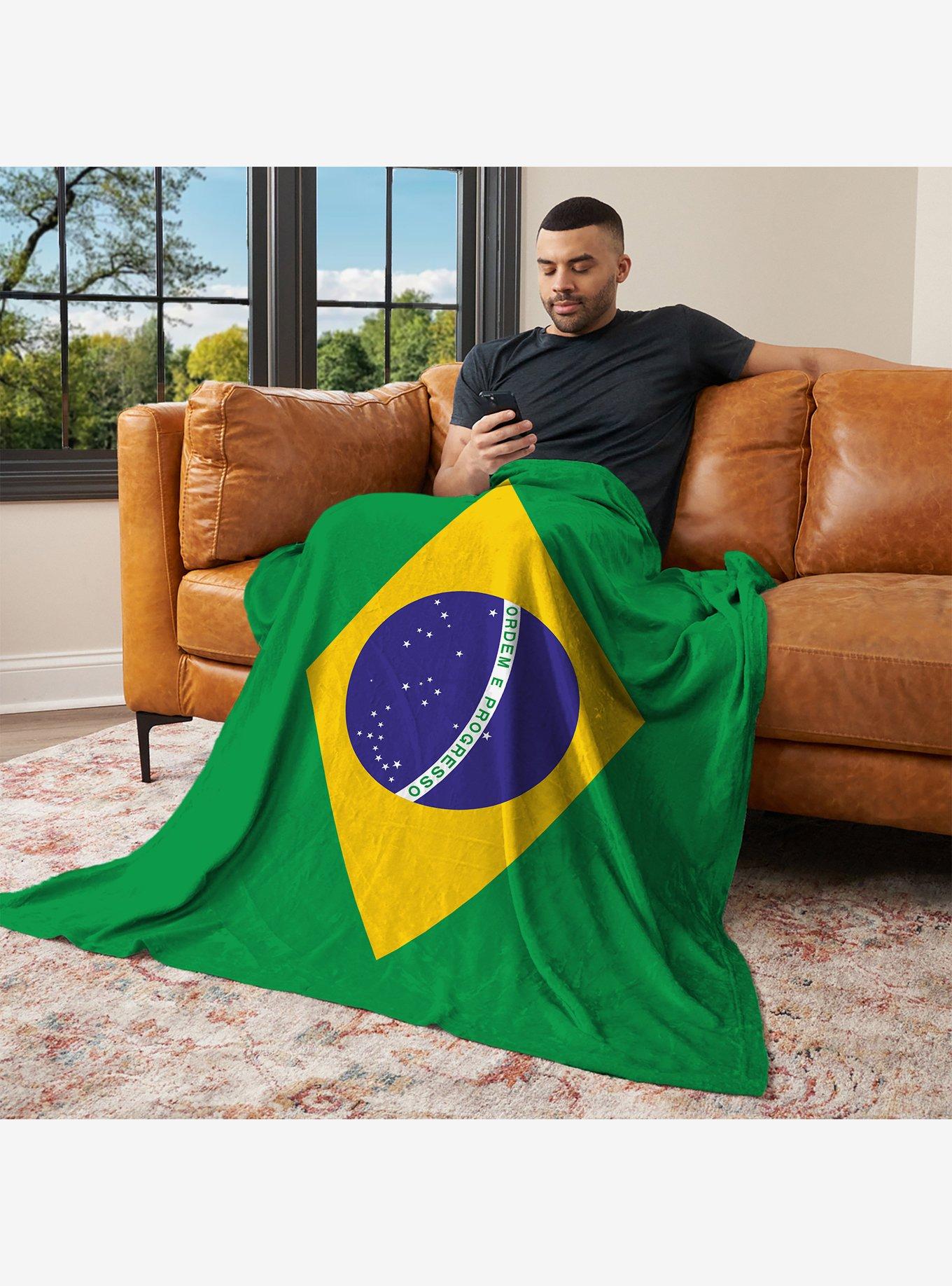 Brazil Flag Silk Touch Throw Blanket, , alternate