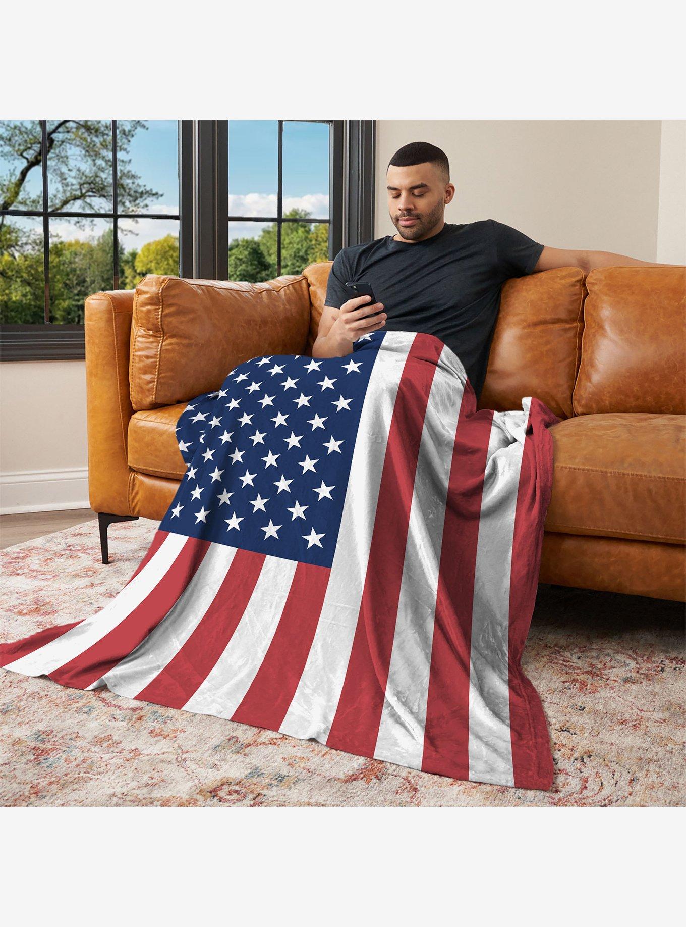 USA Flag Silk Touch Throw Blanket, , alternate