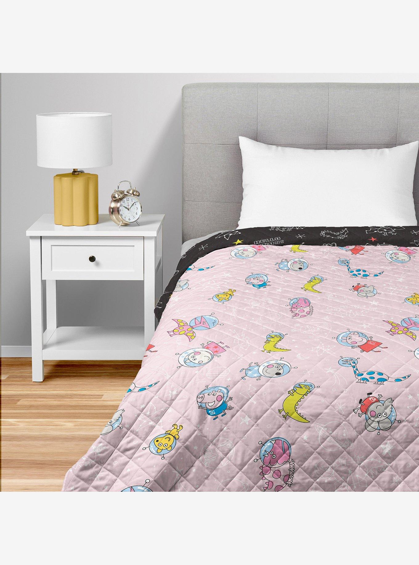 Peppa Pig Dino Stars Quilted Throw Blanket, , hi-res