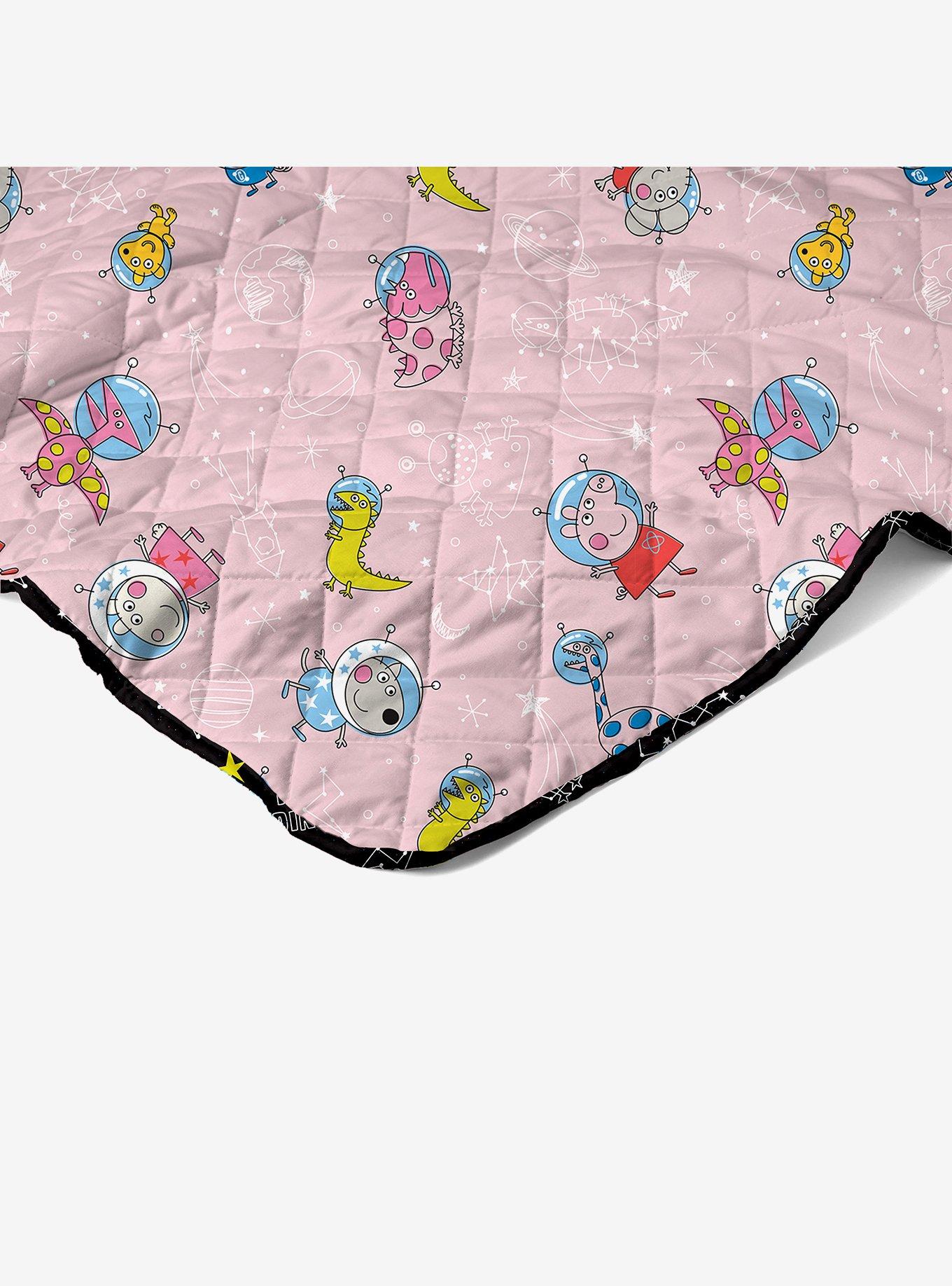 Peppa Pig Dino Stars Quilted Throw Blanket, , alternate