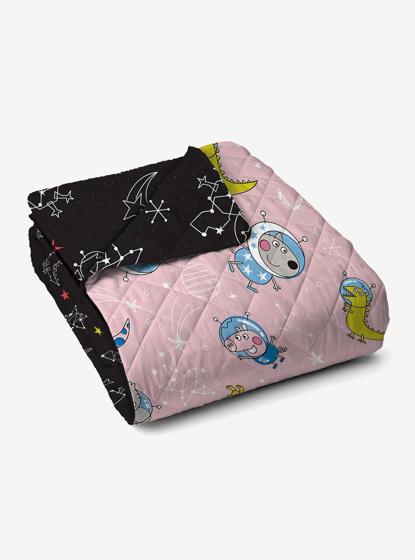 Peppa Pig Dino Stars Quilted Throw Blanket, , alternate