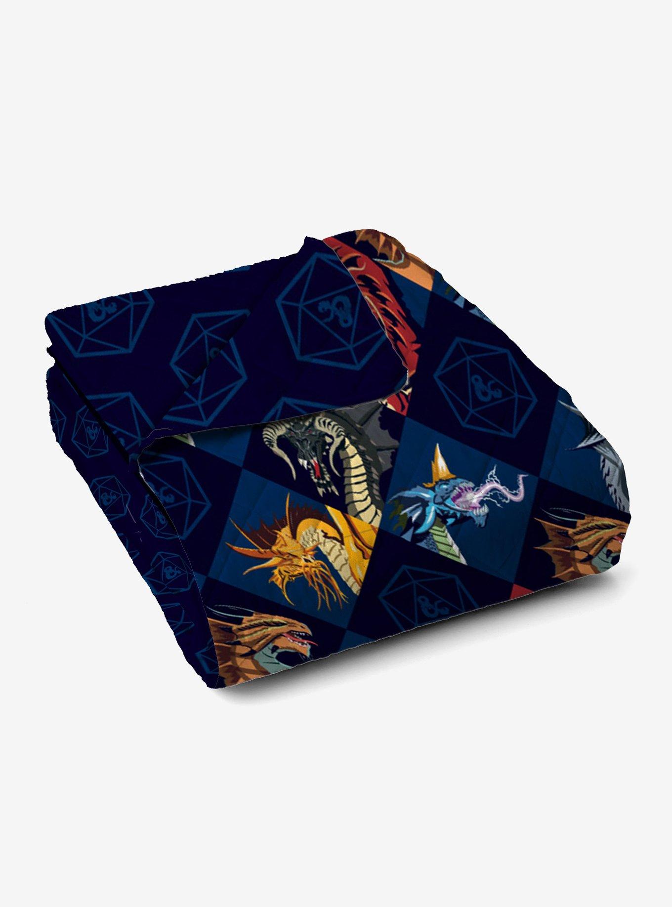 Dungeons & Dragons and Dice Quilted Throw Blanket, , alternate