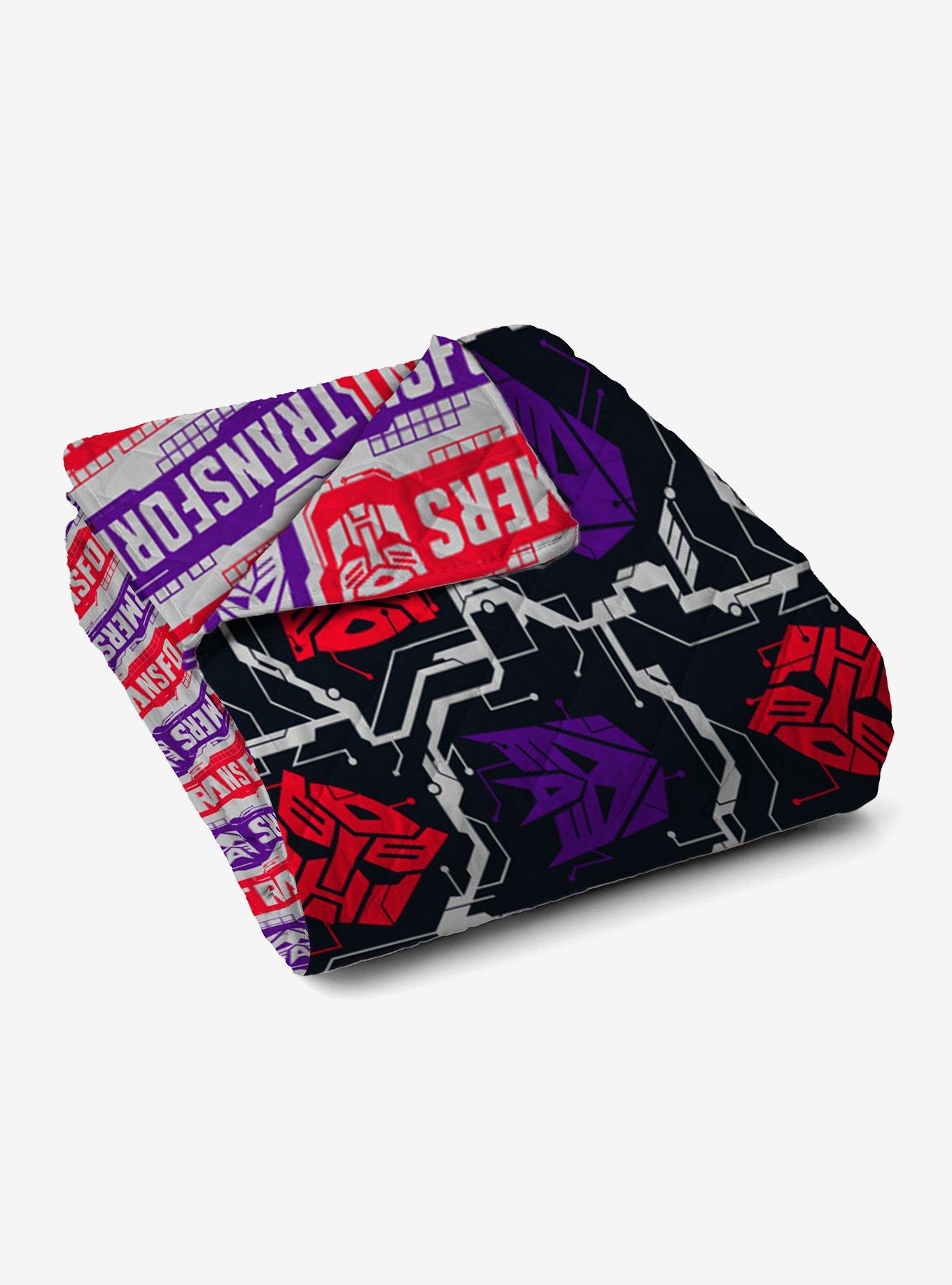 Transformers Transformer Logo Quilted Throw Blanket