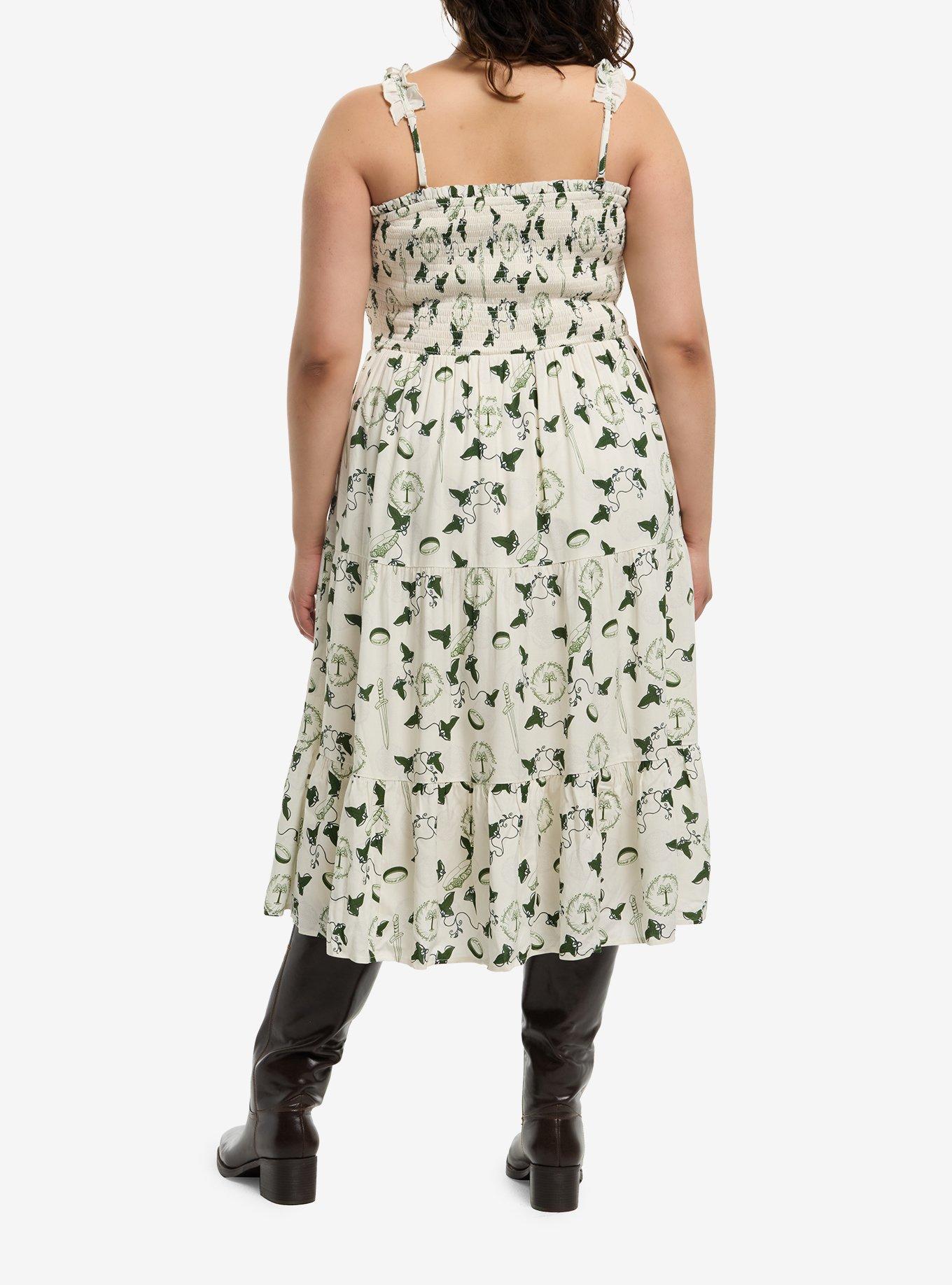 Her Universe The Lord Of The Rings Icons Ruffle Midi Dress Plus Size Her Universe Exclusive, , hi-res