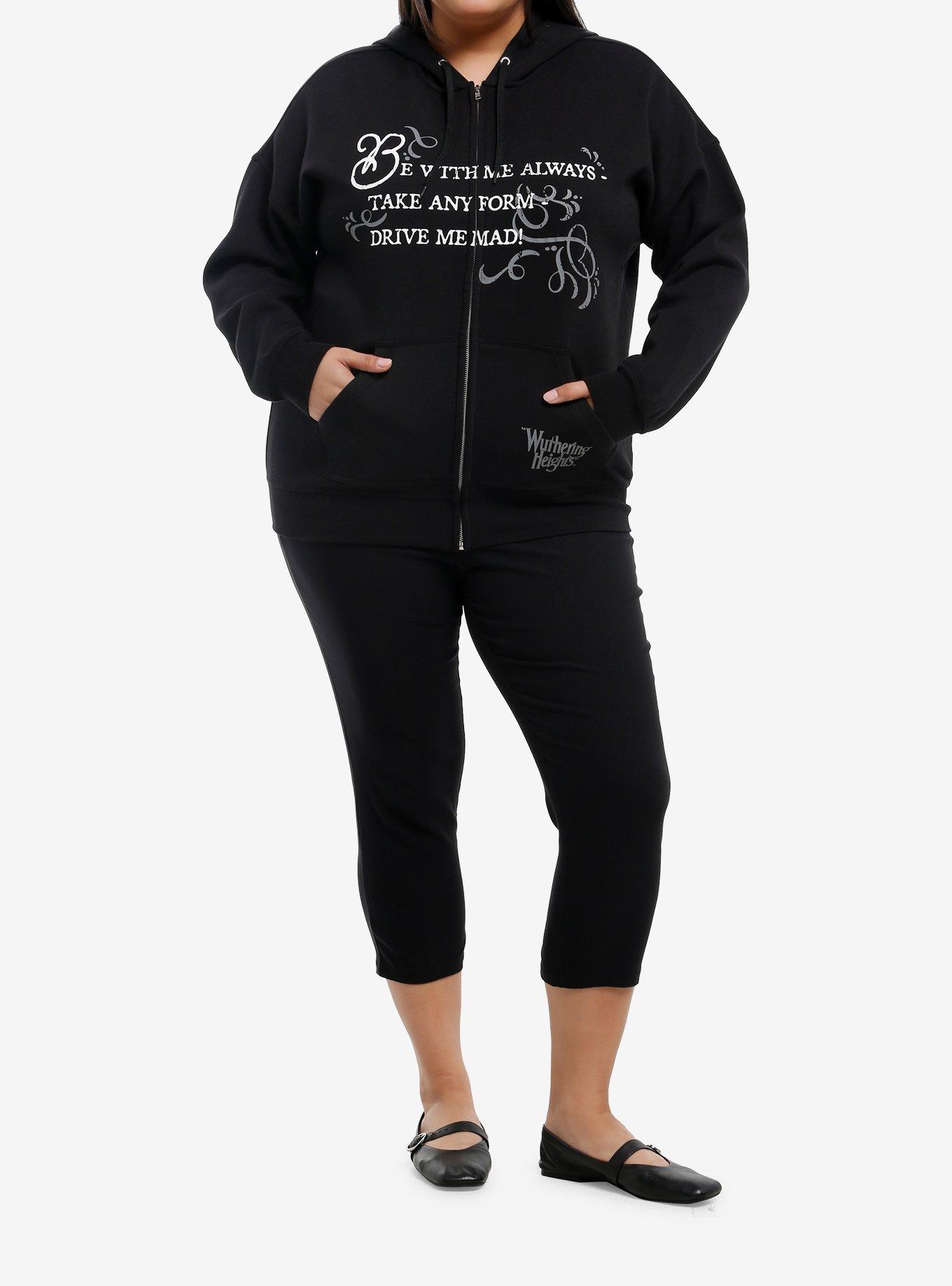 "Wuthering Heights" Quote Oversized Hoodie Plus Size, MULTI, alternate - view 3