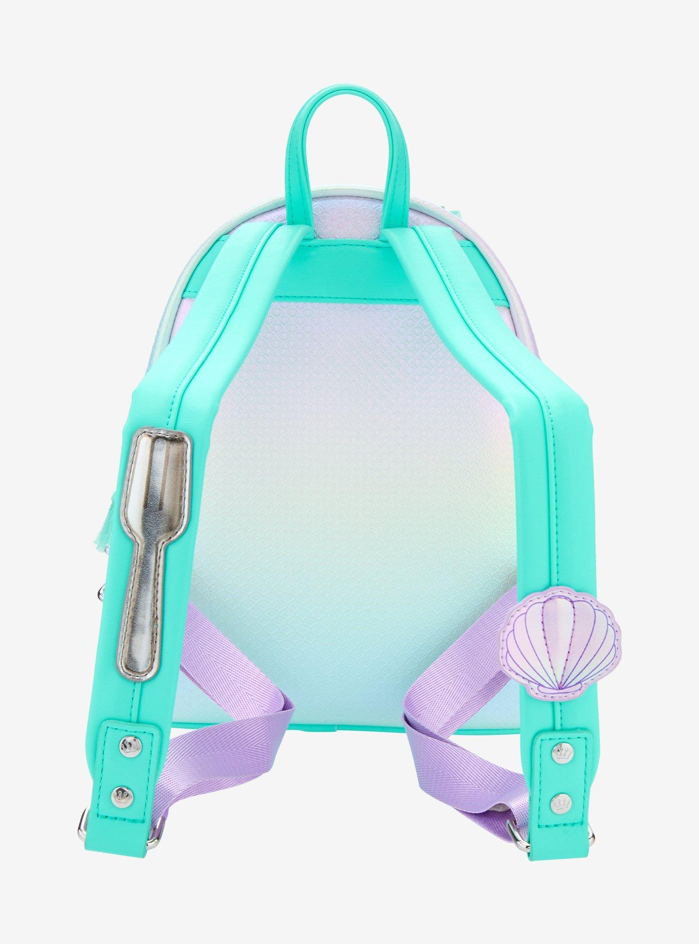 Loungefly Disney The Little Mermaid Iridescent Shell Mini Backpack, , alternate