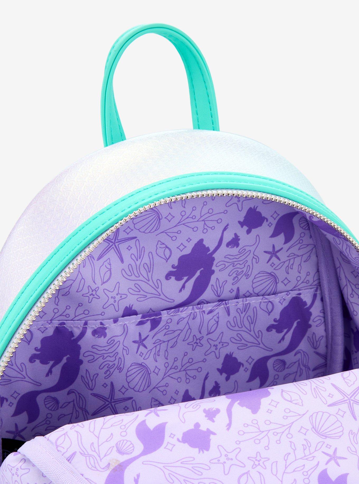 Loungefly Disney The Little Mermaid Iridescent Shell Mini Backpack, , alternate