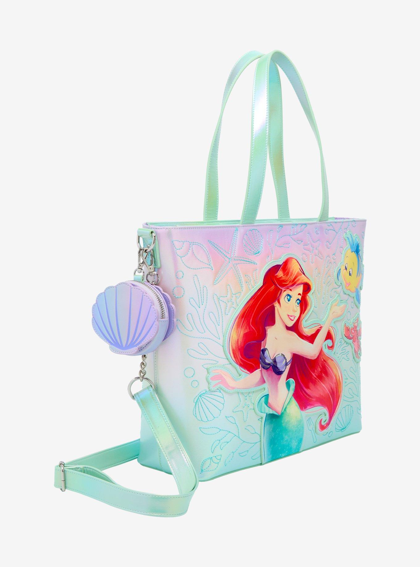 Loungefly Disney The Little Mermaid Iridescent Shell Tote Bag With Coin Purse, , hi-res