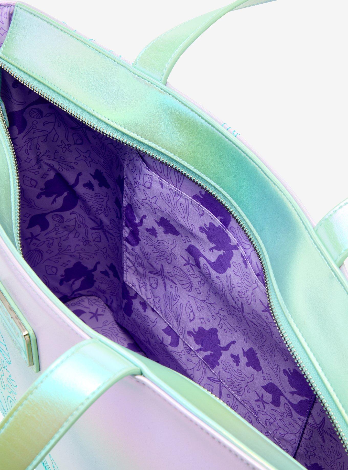 Loungefly Disney The Little Mermaid Iridescent Shell Tote Bag With Coin Purse, , alternate