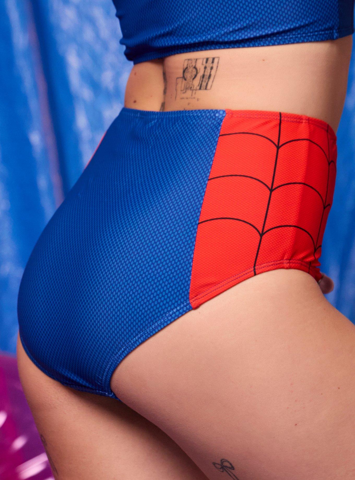 Marvel Spider-Man Web High-Waisted Swim Bottoms, MULTI, alternate