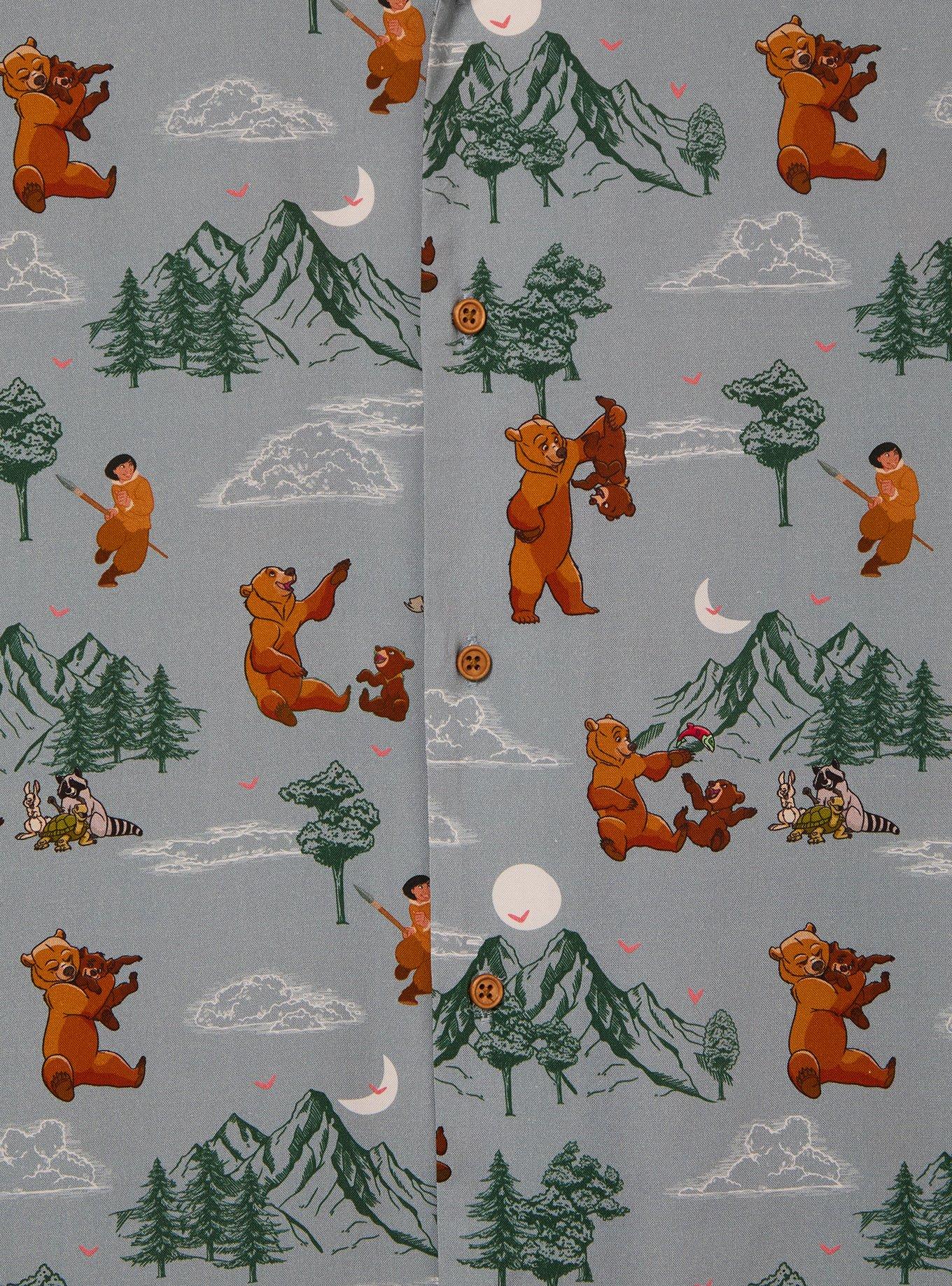 Disney Brother Bear Allover Print Woven Button-Up &mdash; BoxLunch Exclusive, BLUE, alternate