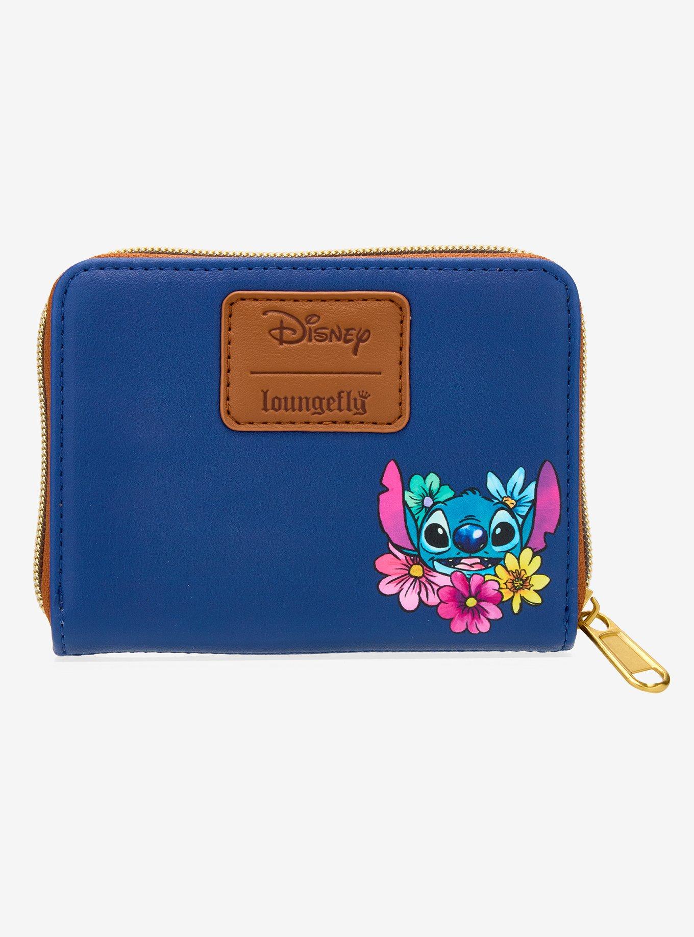 Loungefly Disney Stitch Flowers Mini Zipper Wallet, , alternate