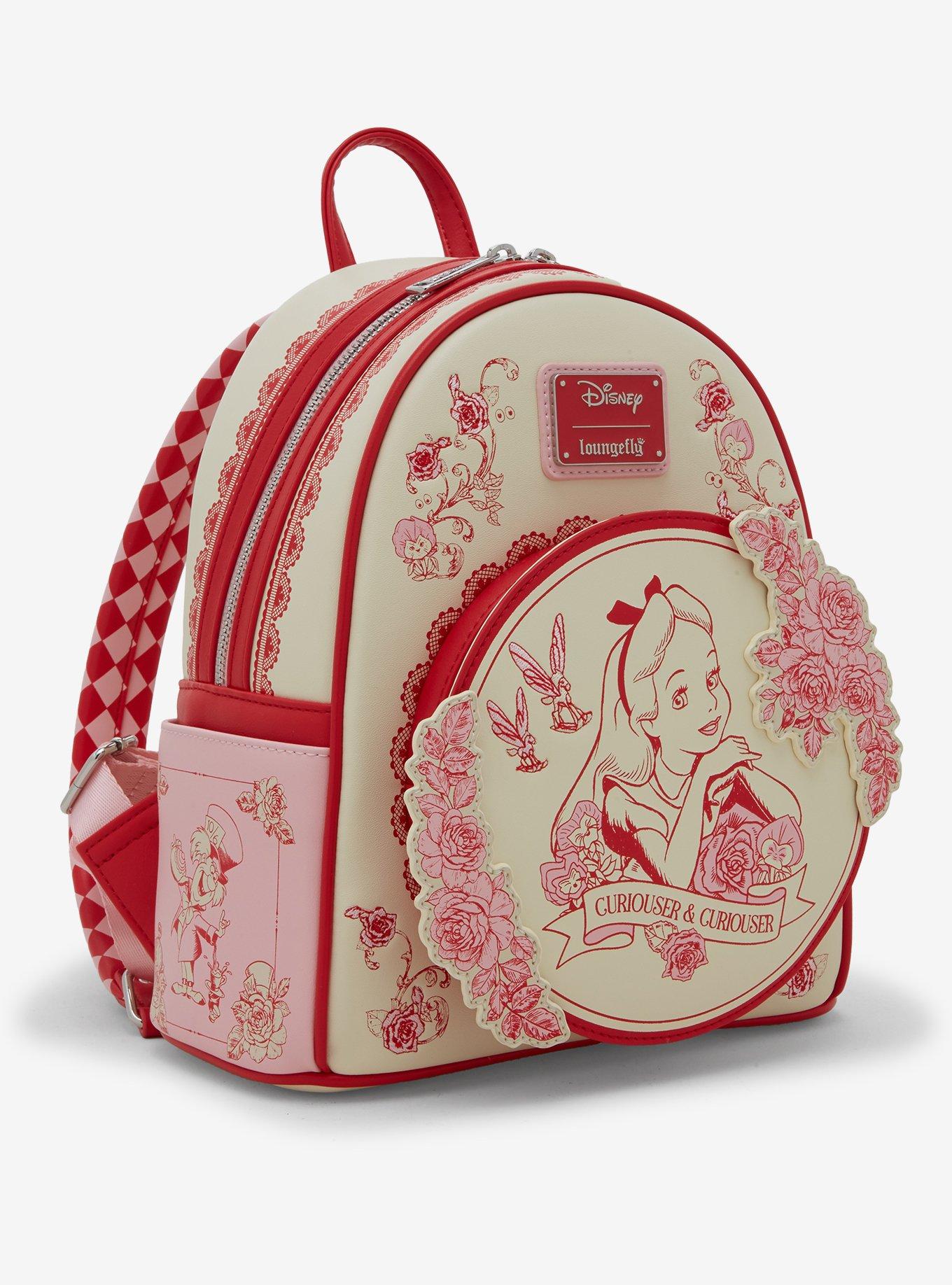 Loungefly Disney Alice in Wonderland Tonal Alice Floral Mini Backpack - BoxLunch Exclusive, , hi-res