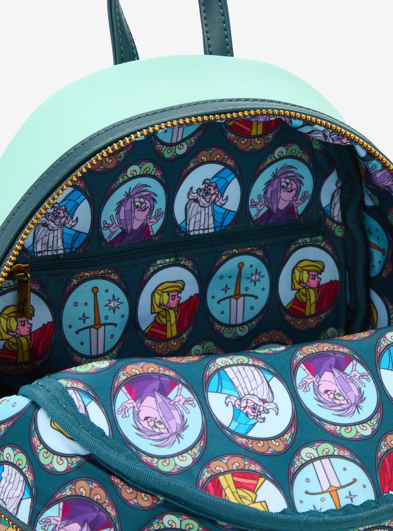 Loungefly Disney The Sword in the Stone Stained Glass Portrait Mini Backpack - BoxLunch Exclusive