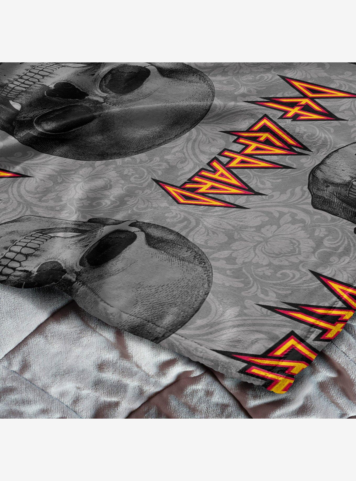 Def Leppard Skull Damask Silk Touch Throw Blanket, , alternate