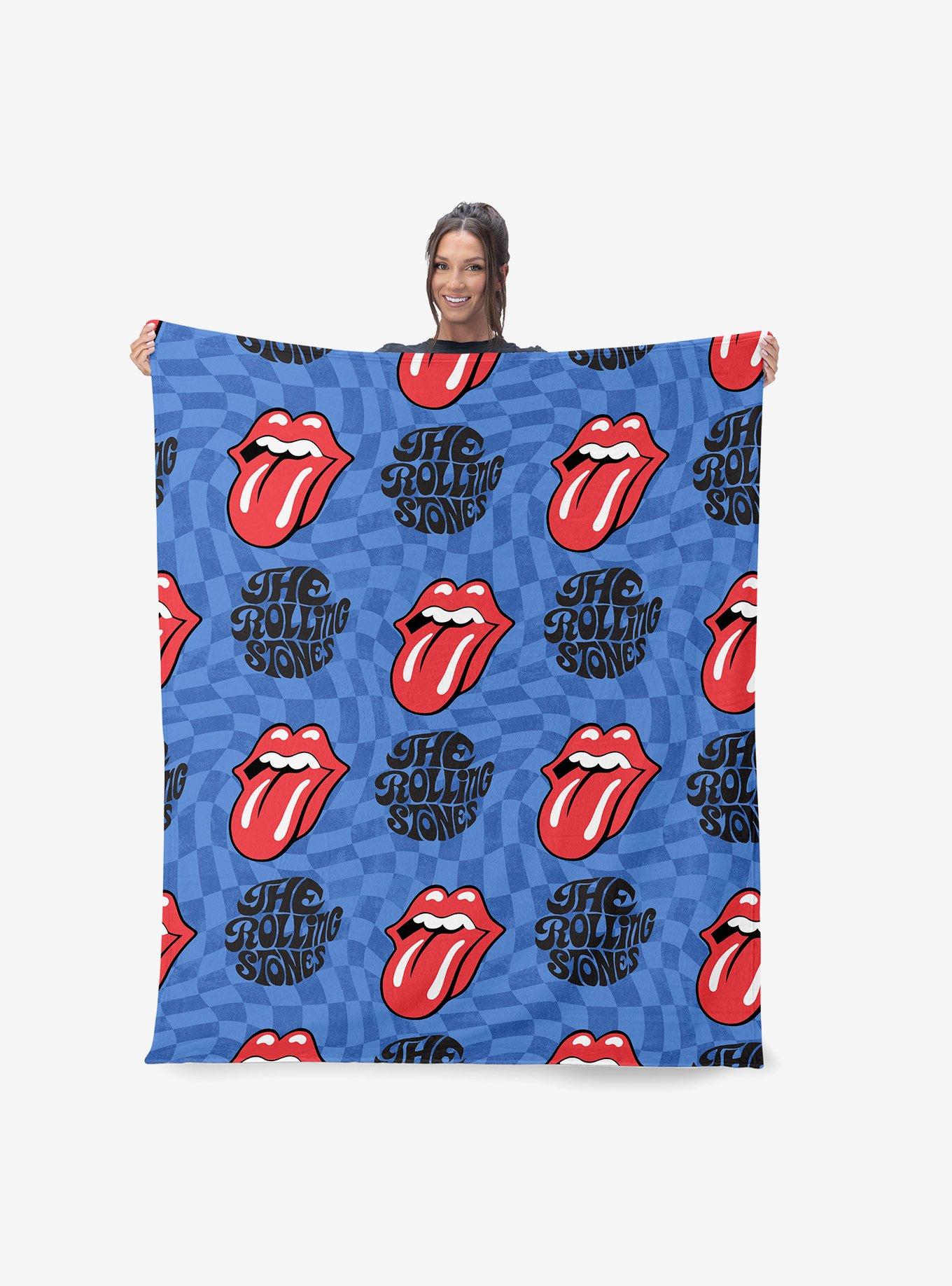 The Rolling Stones Psychedelic Check Silk Touch Throw Blanket, , hi-res