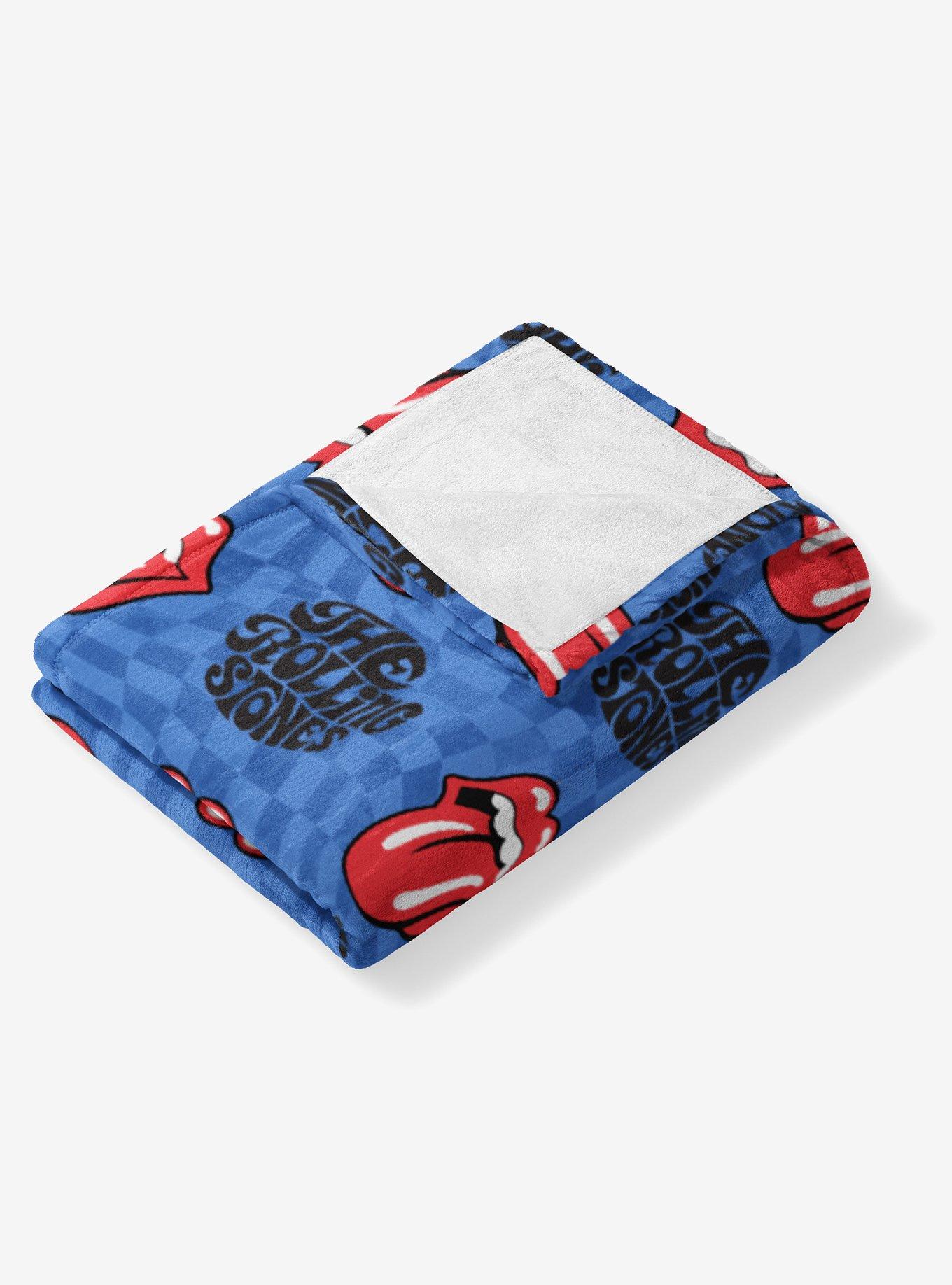 The Rolling Stones Psychedelic Check Silk Touch Throw Blanket, , alternate