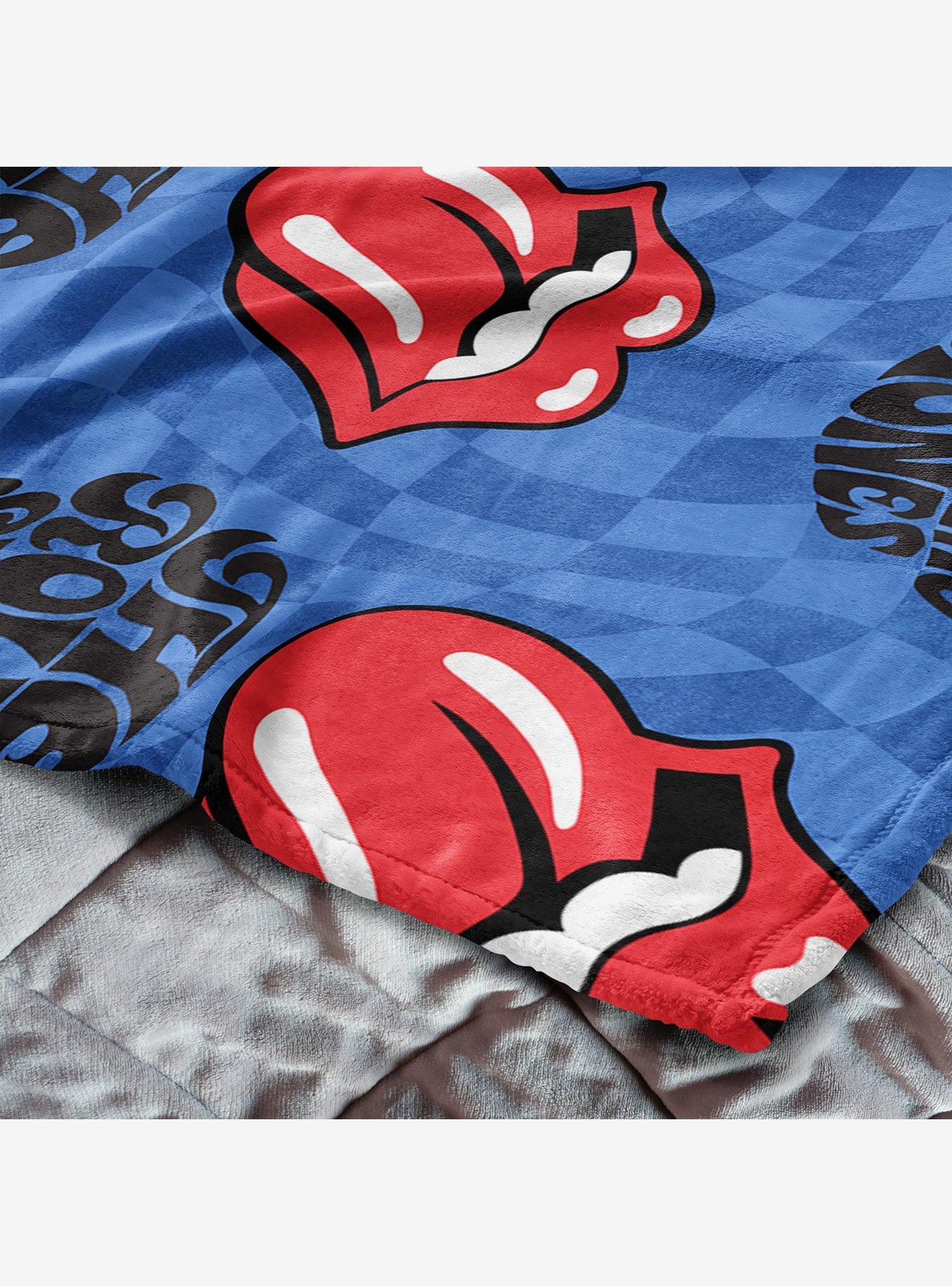 The Rolling Stones Psychedelic Check Silk Touch Throw Blanket, , alternate