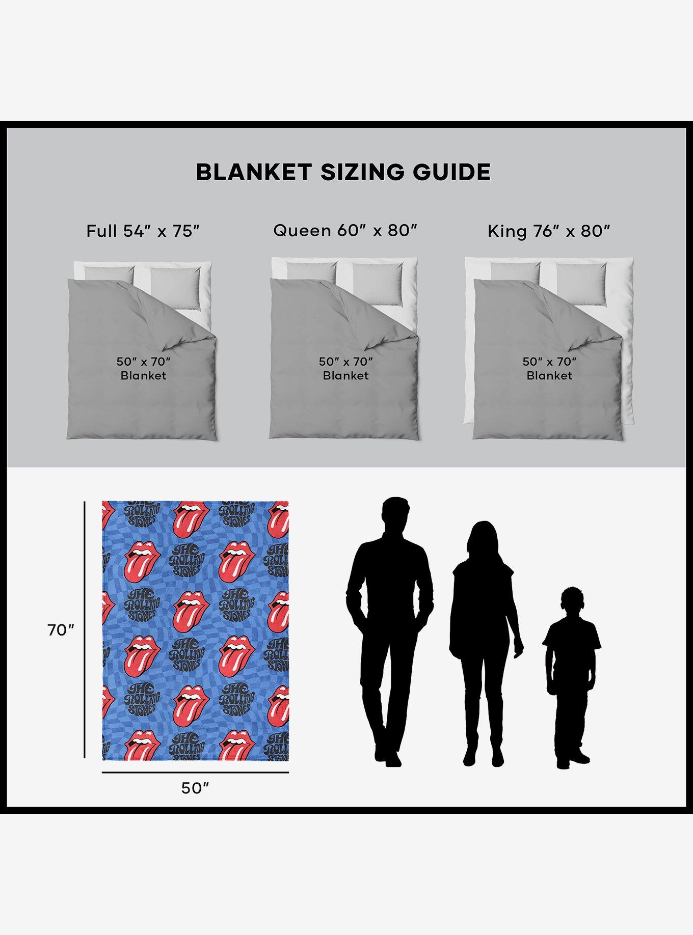 The Rolling Stones Psychedelic Check Silk Touch Throw Blanket, , alternate