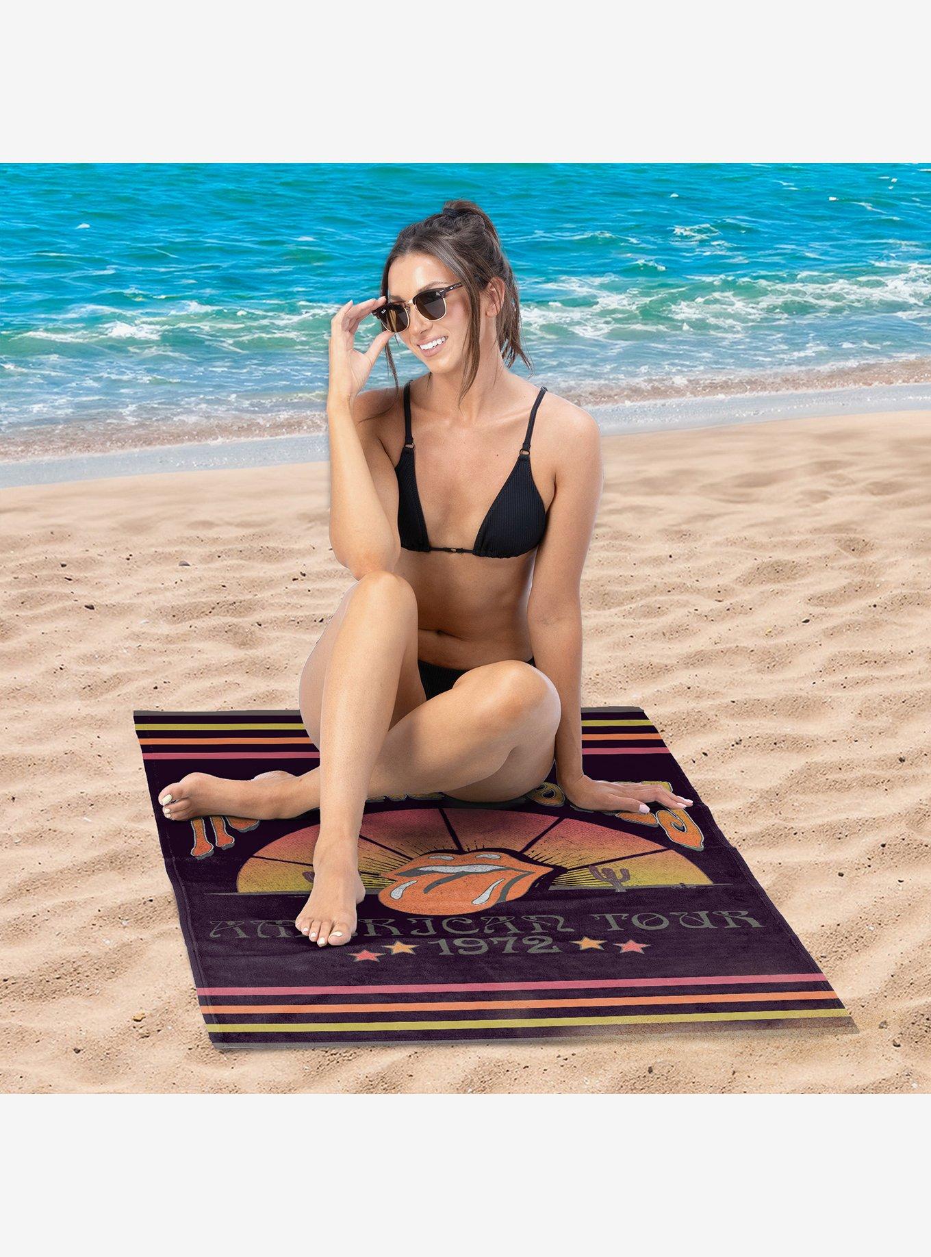 The Rolling Stones American Tour 1972 Microfiber Beach Towel, , hi-res