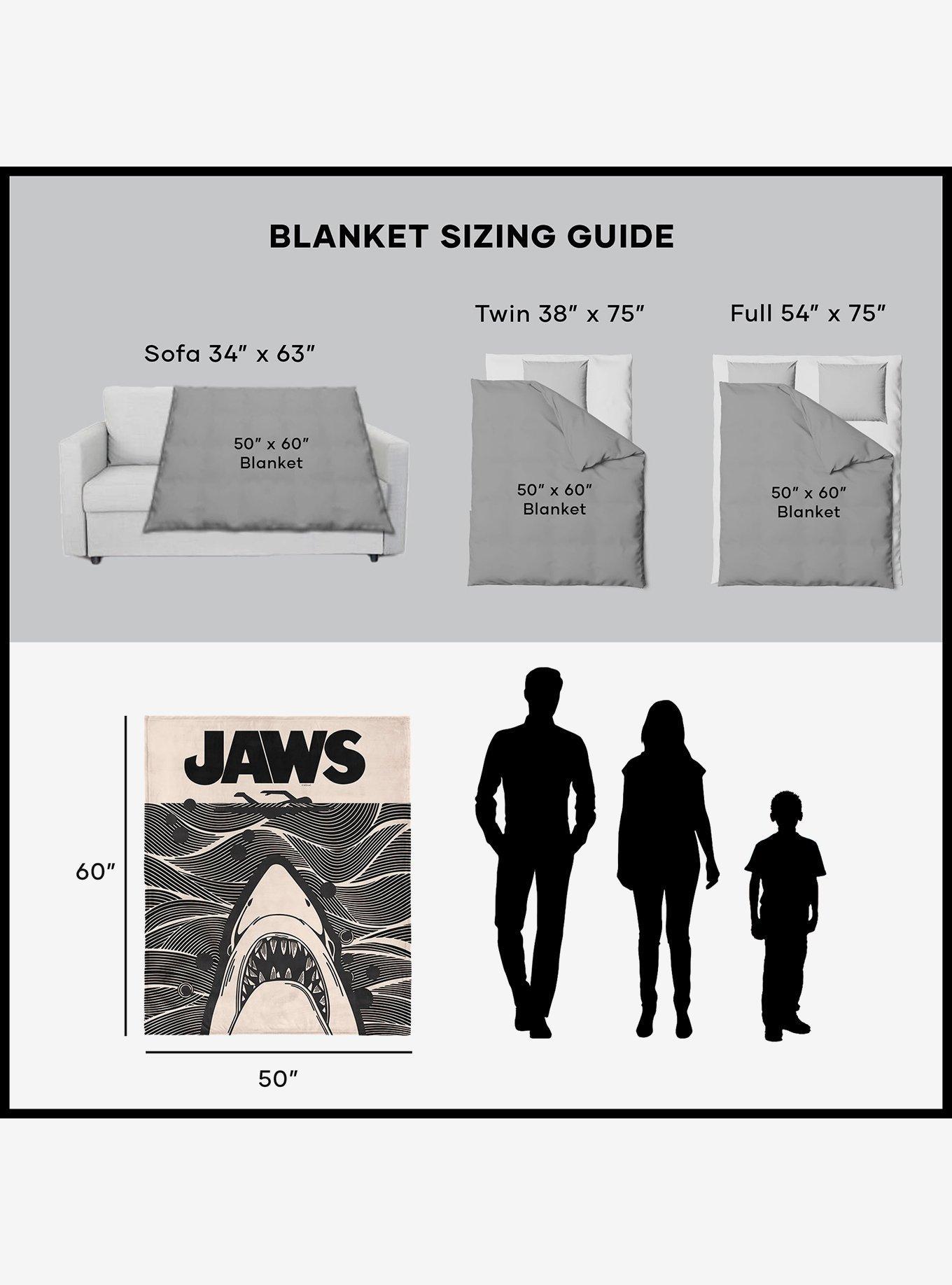 Jaws Duotone Poster Silk Touch Sherpa Throw Blanket, , alternate