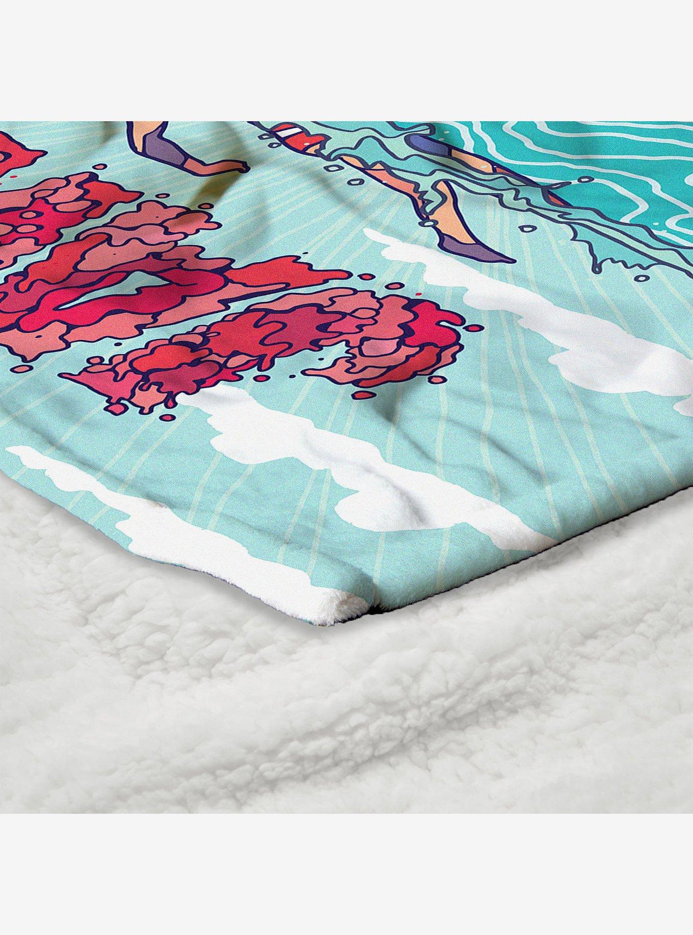 Jaws Squiggle Poster Silk Touch Sherpa Throw Blanket, , alternate