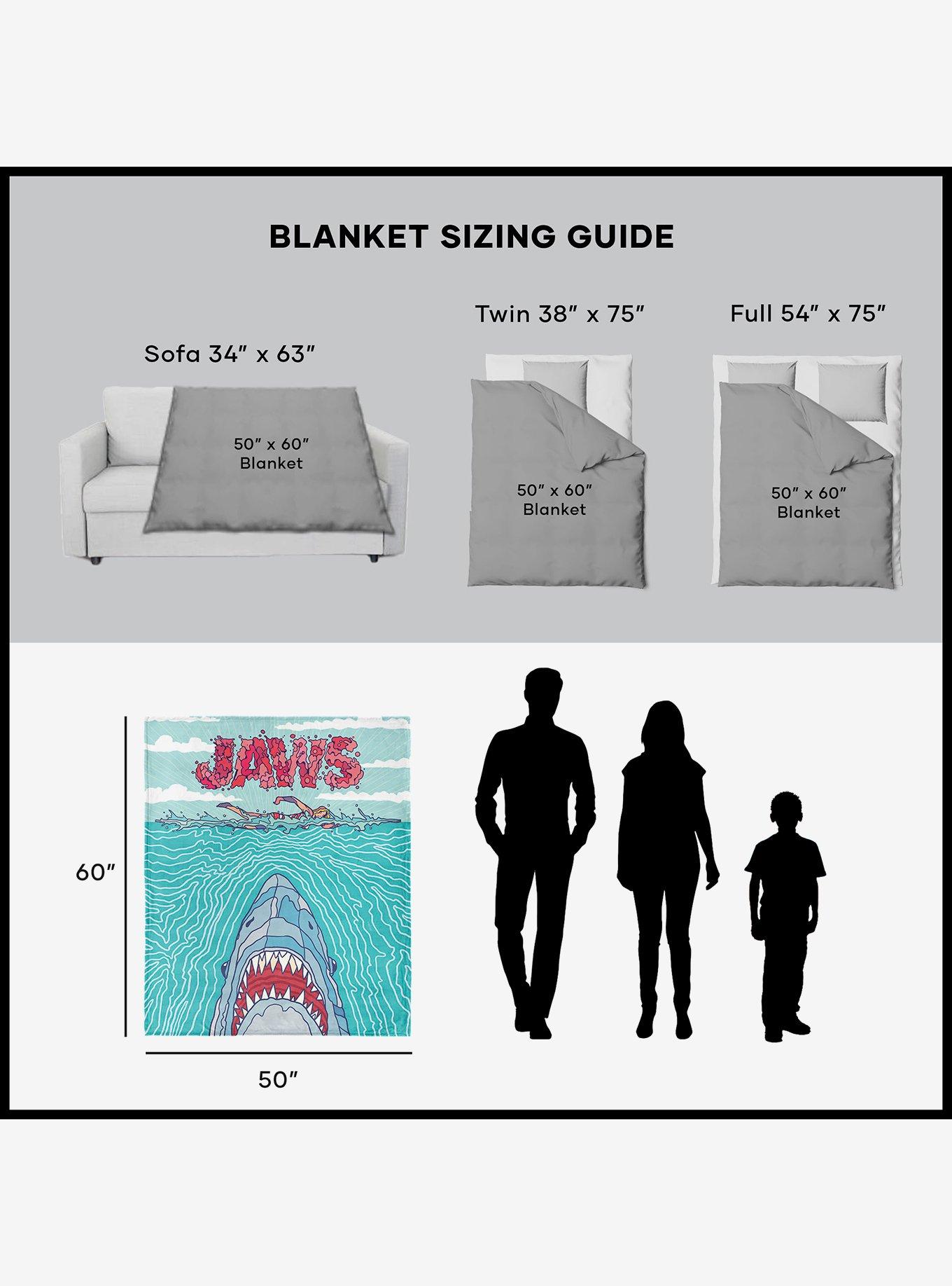 Jaws Squiggle Poster Silk Touch Sherpa Throw Blanket, , alternate