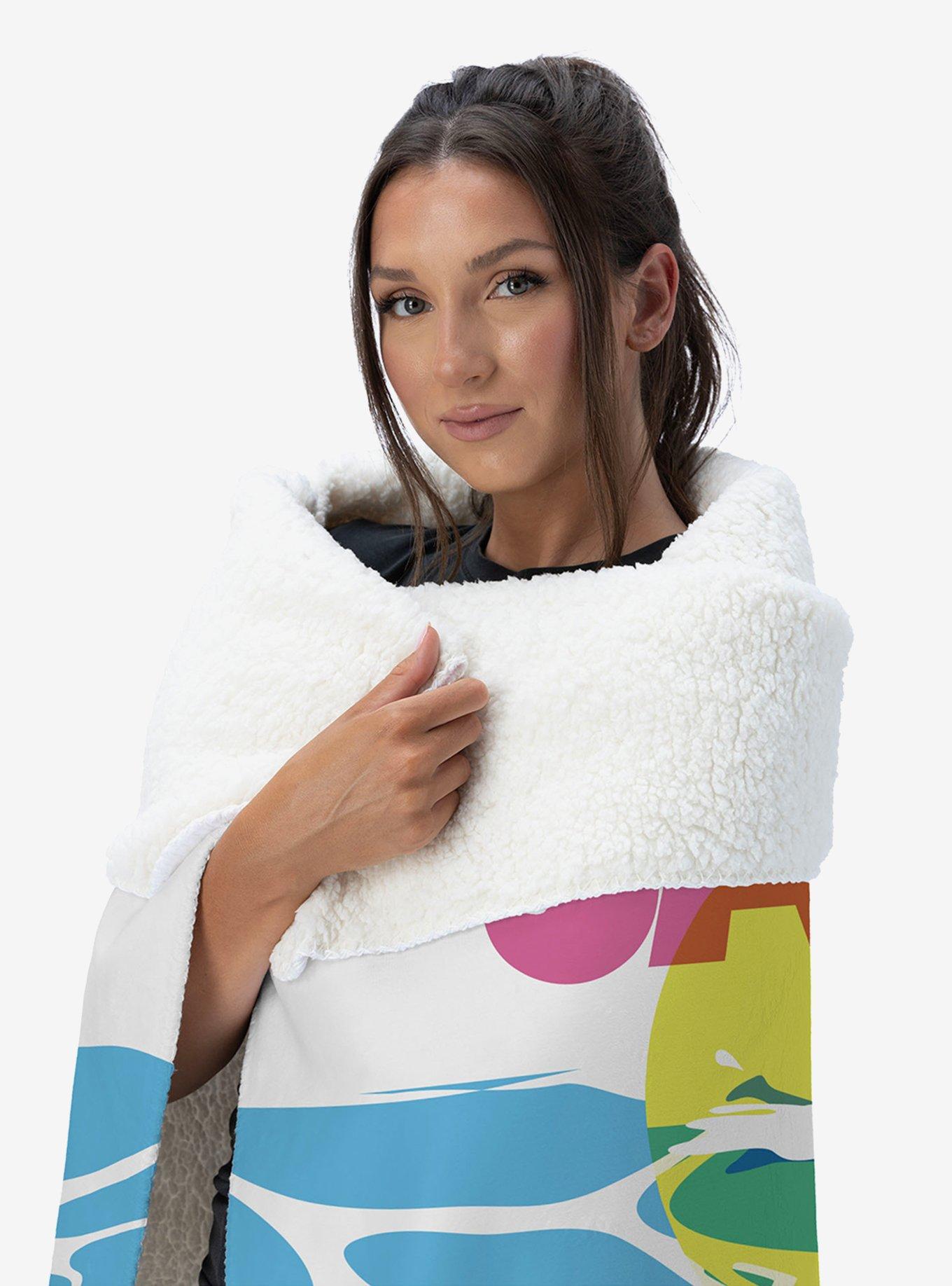 Jaws CMYK Poster Silk Touch Sherpa Throw Blanket, , alternate