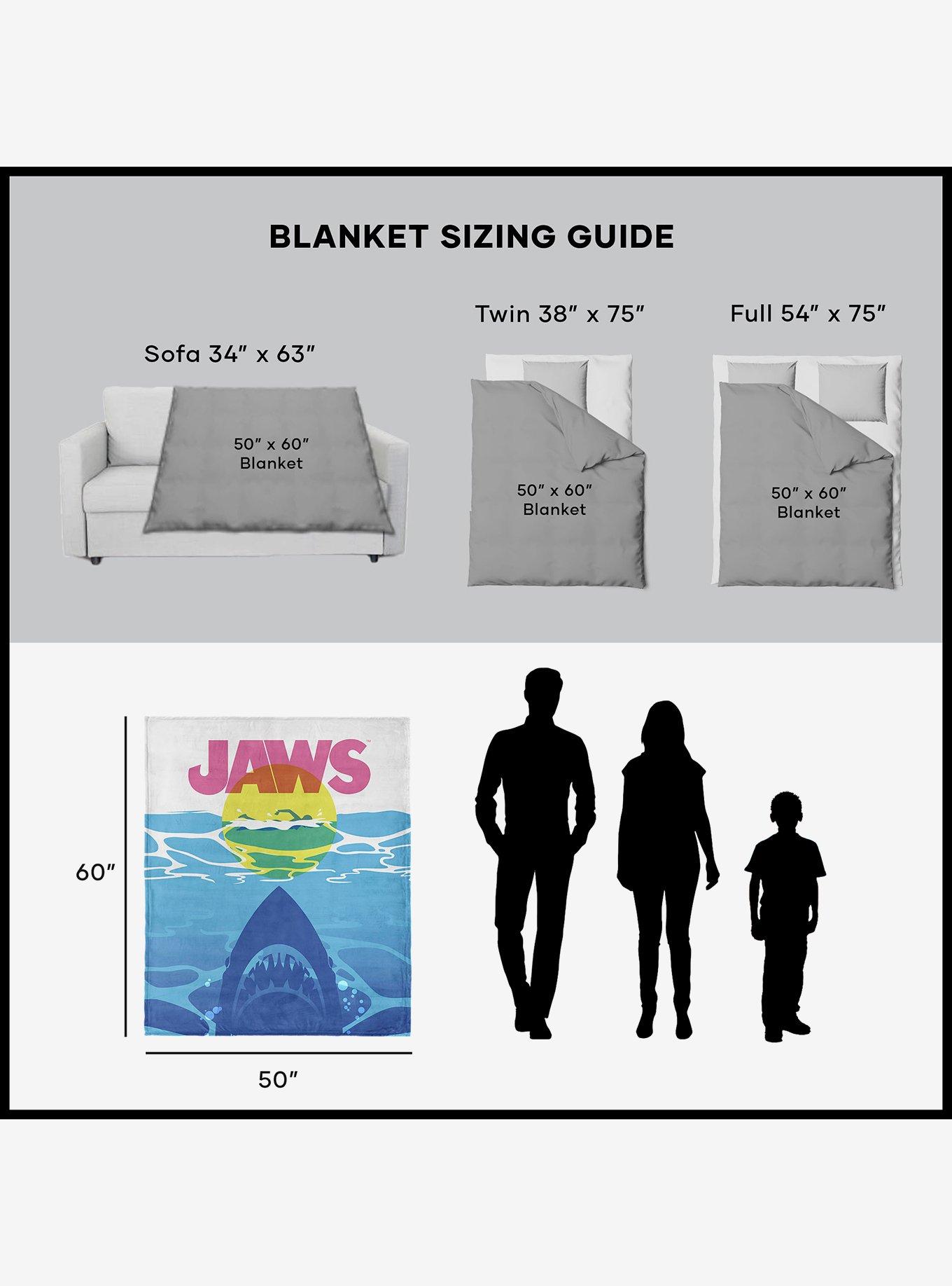 Jaws CMYK Poster Silk Touch Sherpa Throw Blanket, , alternate