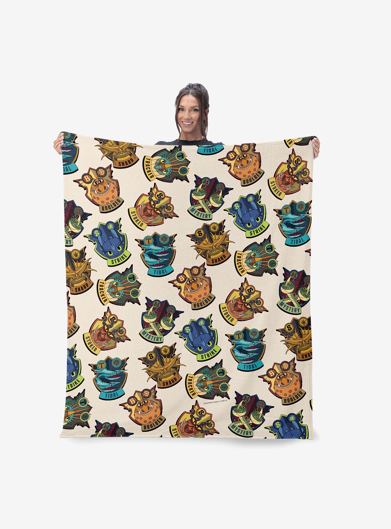 How to Train Your Dragon Badges 60x80" Silk Touch Throw Blanket, , hi-res