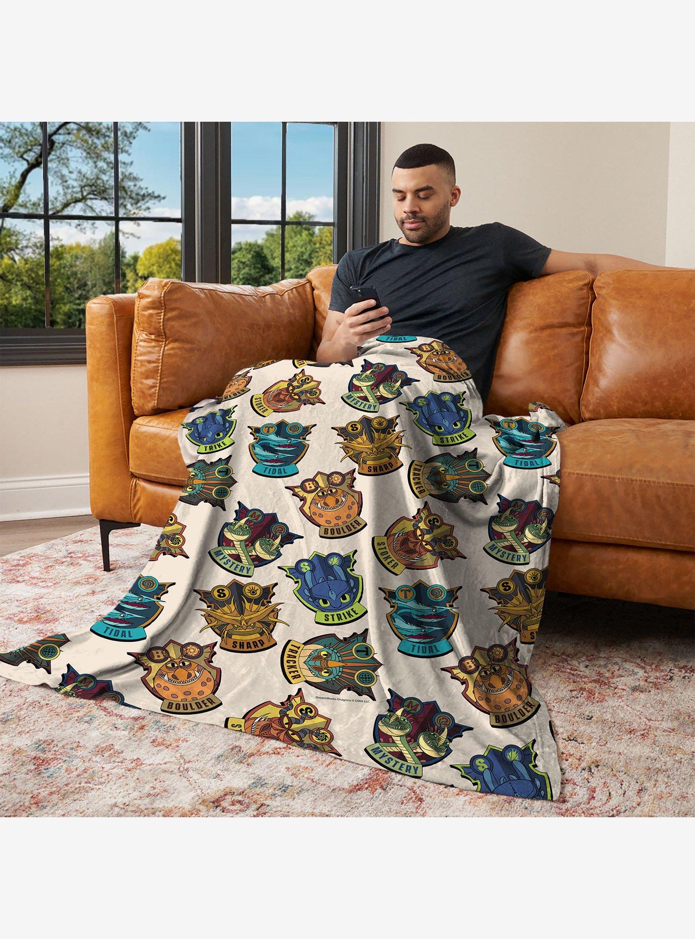 How to Train Your Dragon Badges 60x80" Silk Touch Throw Blanket, , alternate