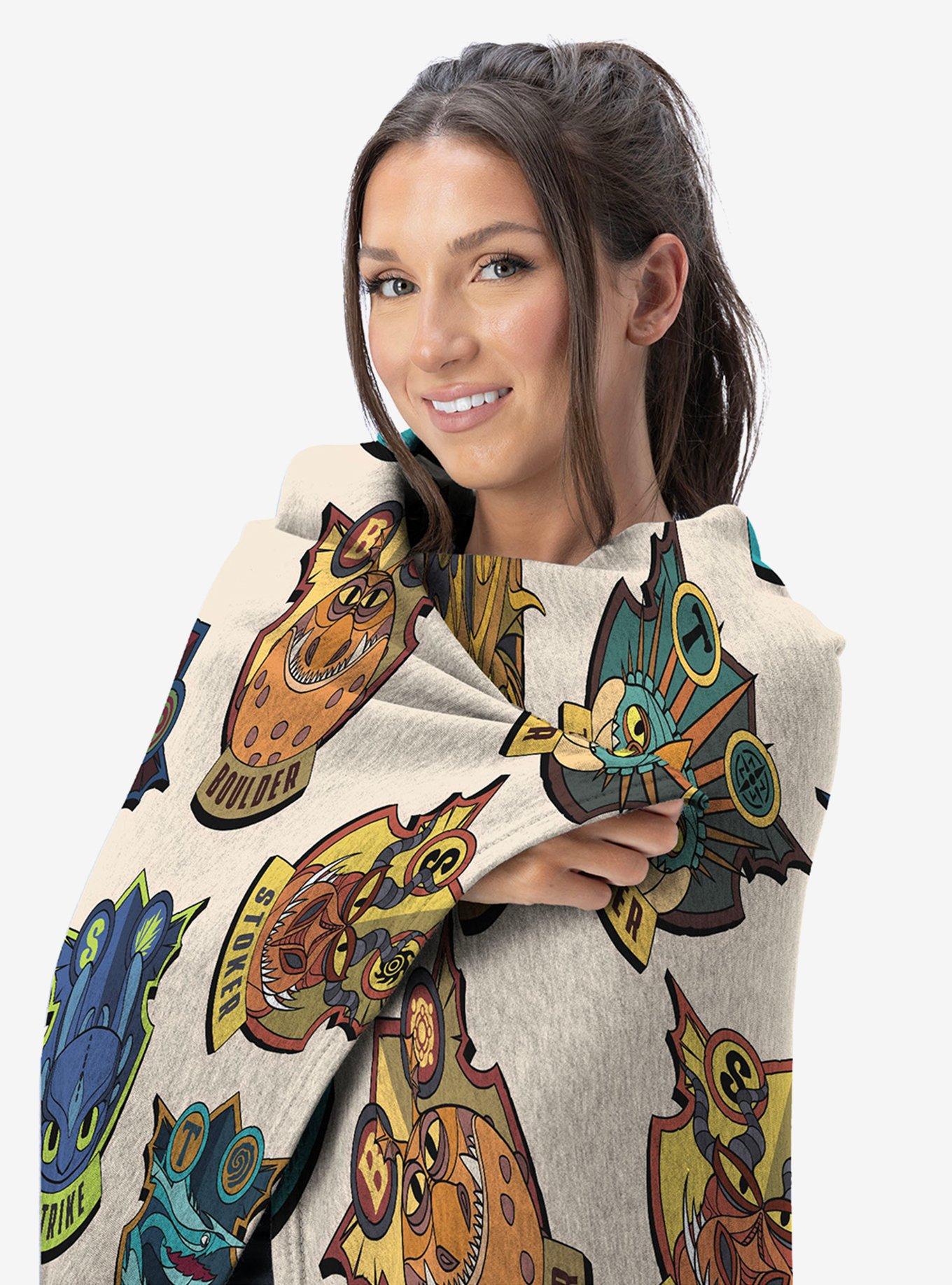 How to Train Your Dragon Badges 60x80" Silk Touch Throw Blanket, , alternate