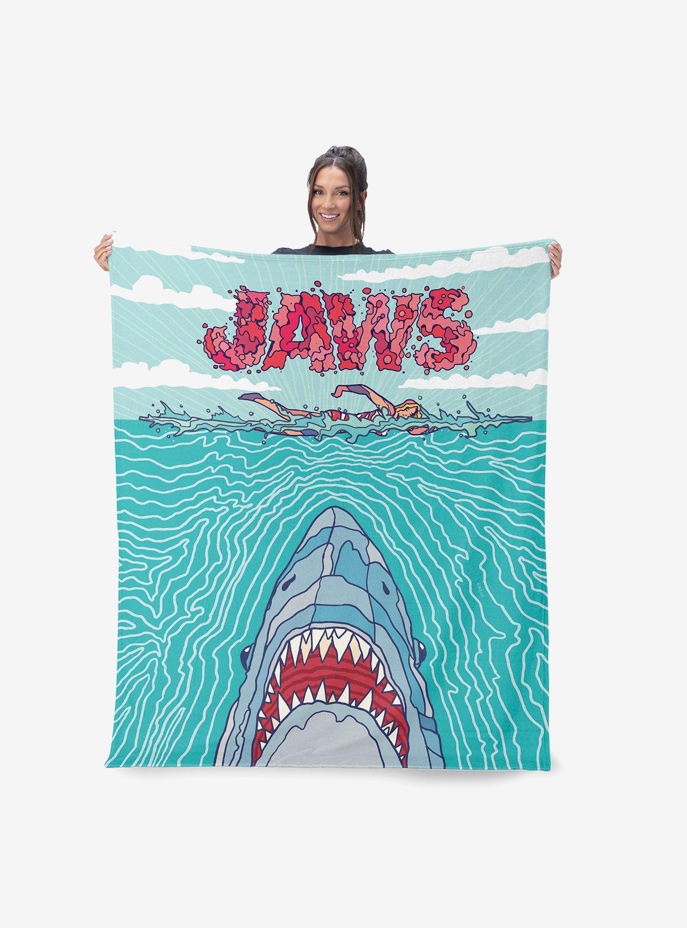 Jaws Squiggle Poster 60x80" Silk Touch Throw Blanket, , hi-res