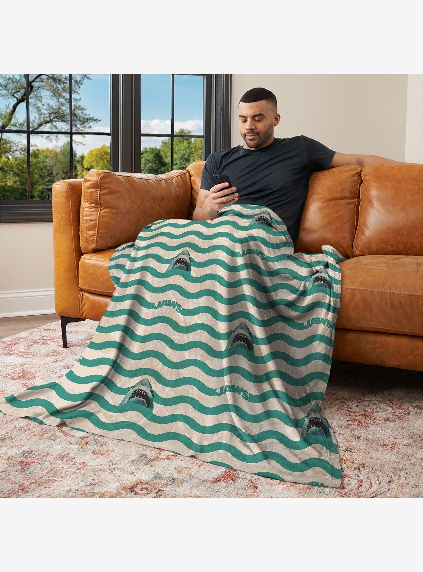 Jaws Psychedelic Sea 60x80" Silk Touch Throw Blanket, , alternate