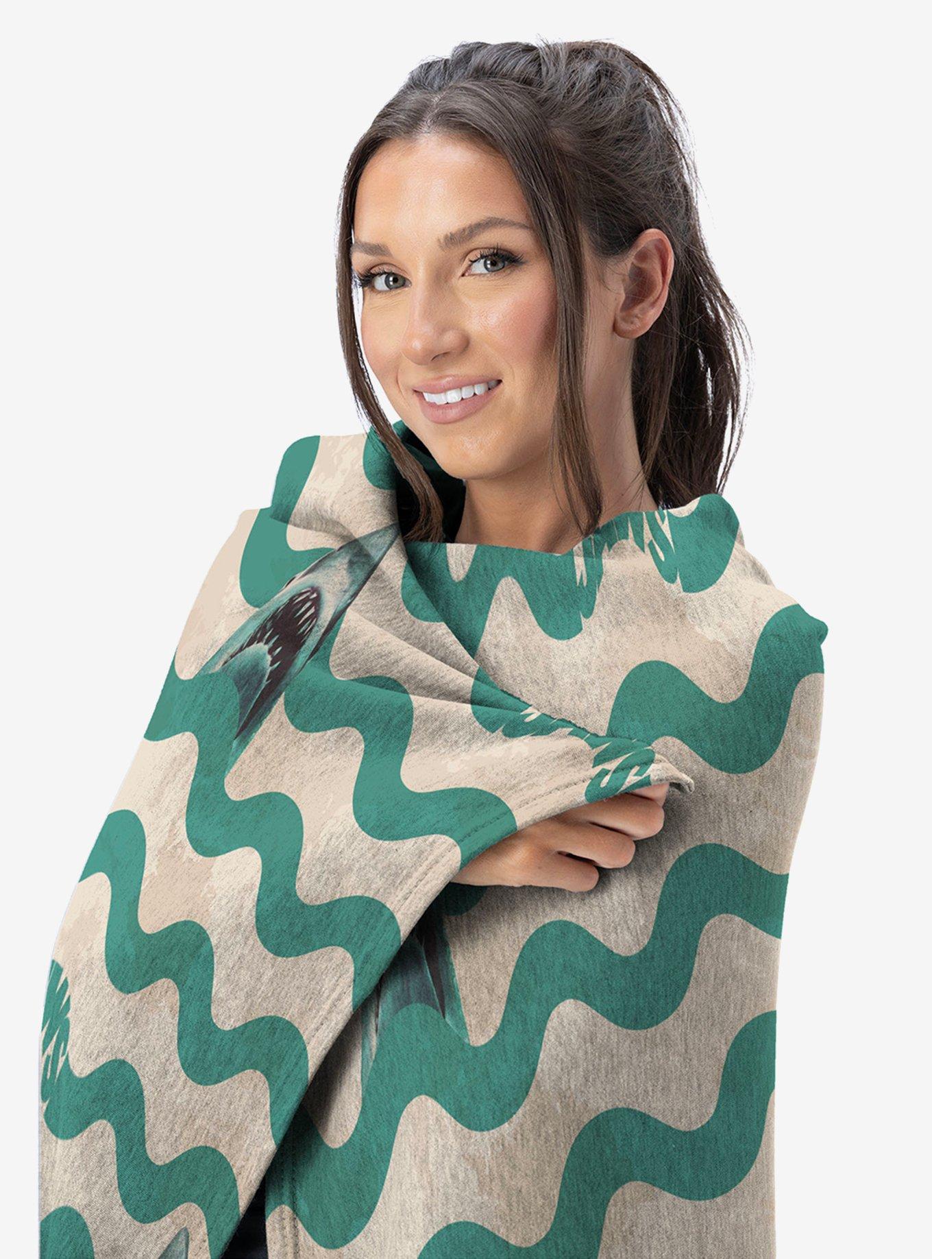 Jaws Psychedelic Sea 60x80" Silk Touch Throw Blanket, , alternate