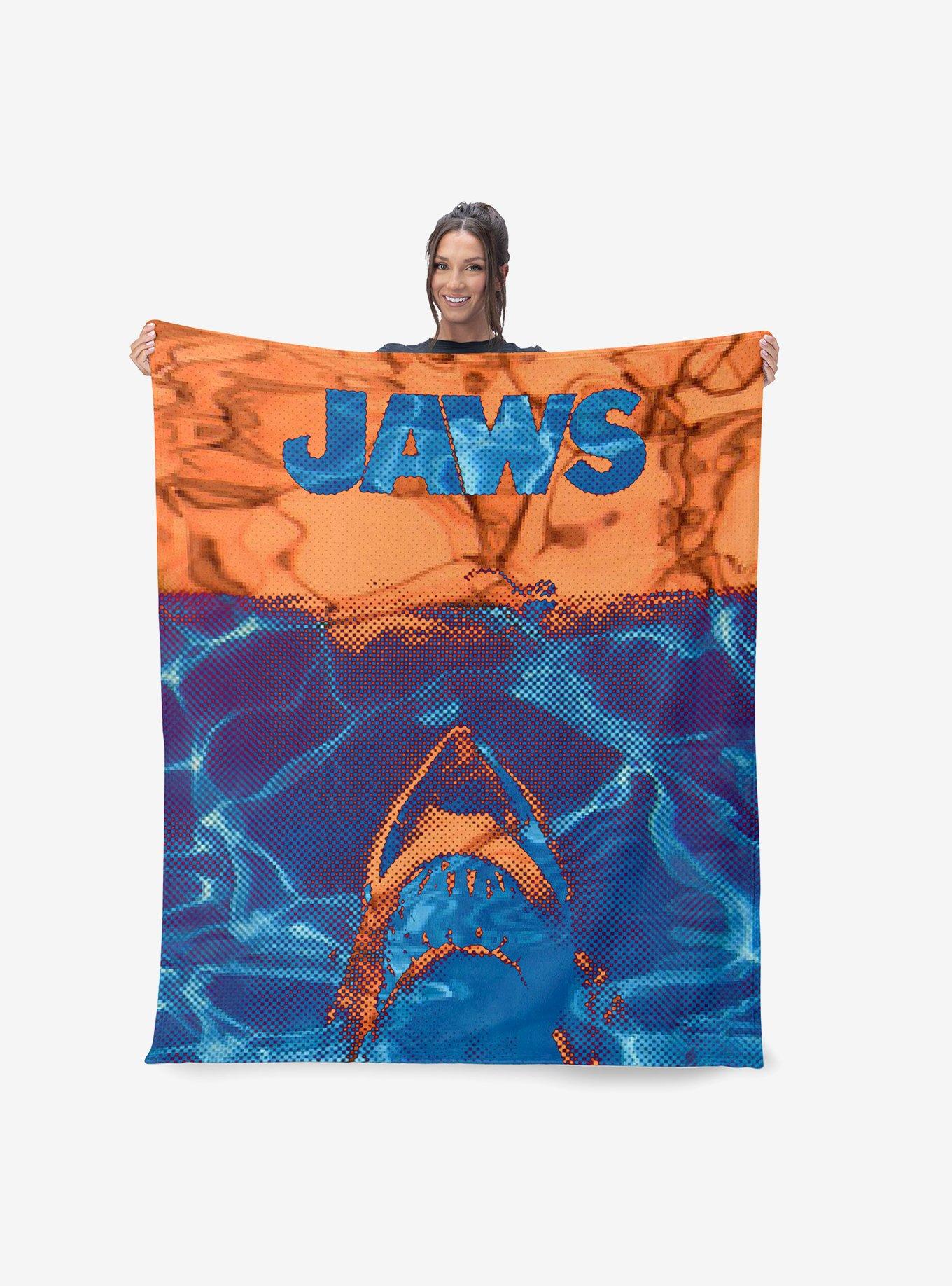 Jaws Neon Poster 60x80" Silk Touch Throw Blanket, , hi-res