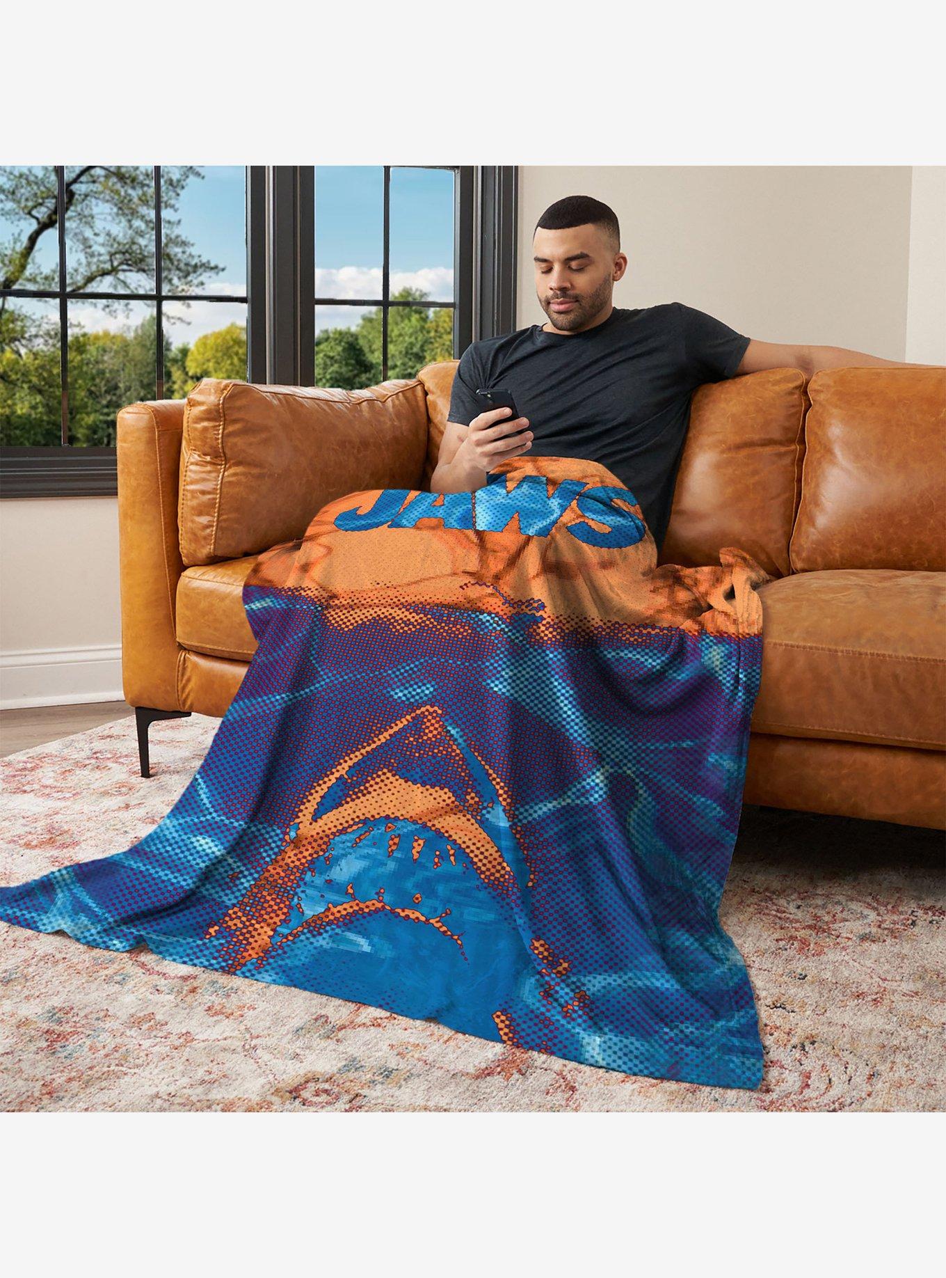 Jaws Neon Poster 60x80" Silk Touch Throw Blanket, , alternate