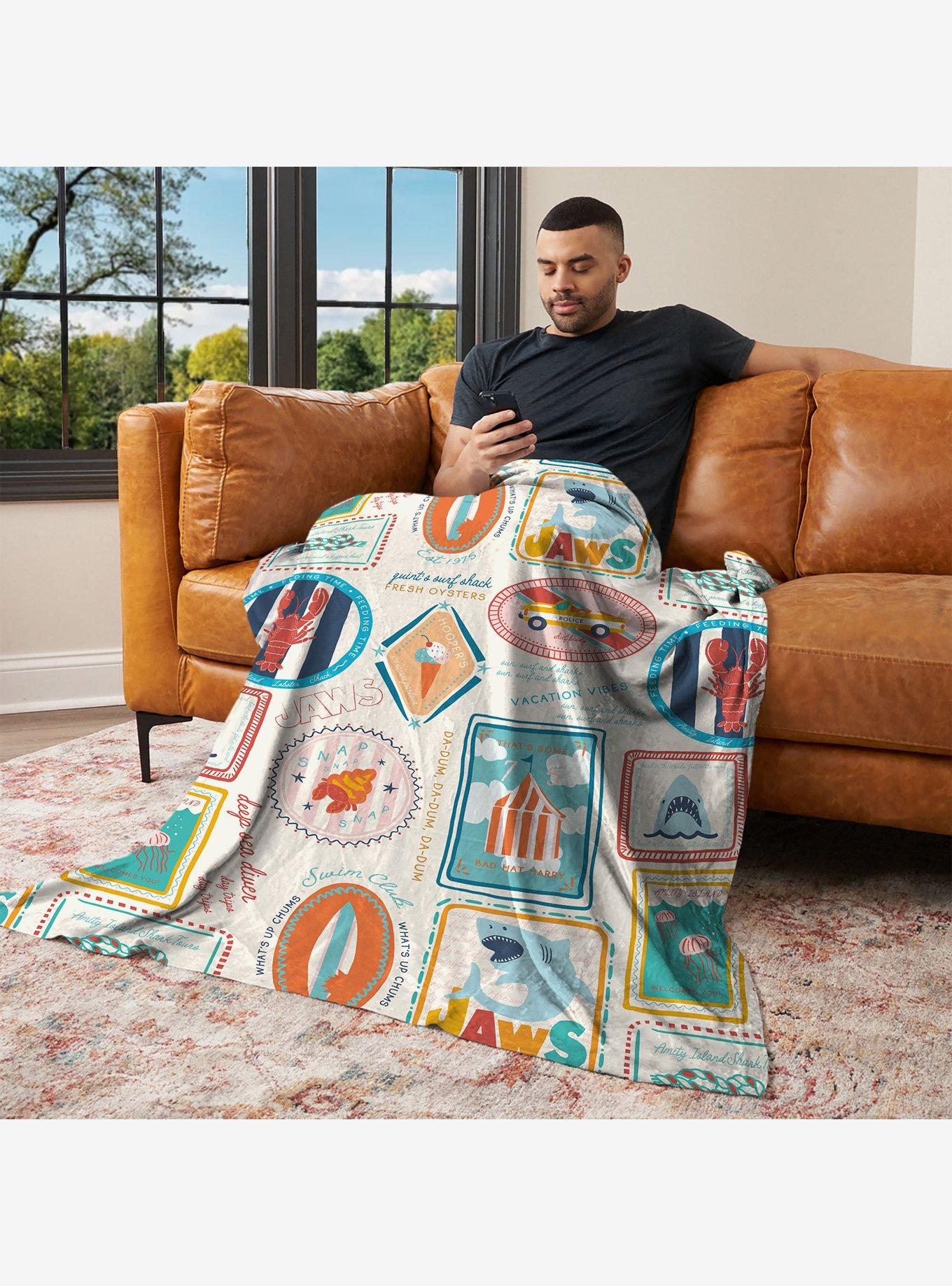 Jaws Post Stamps 60x80" Silk Touch Throw Blanket, , alternate