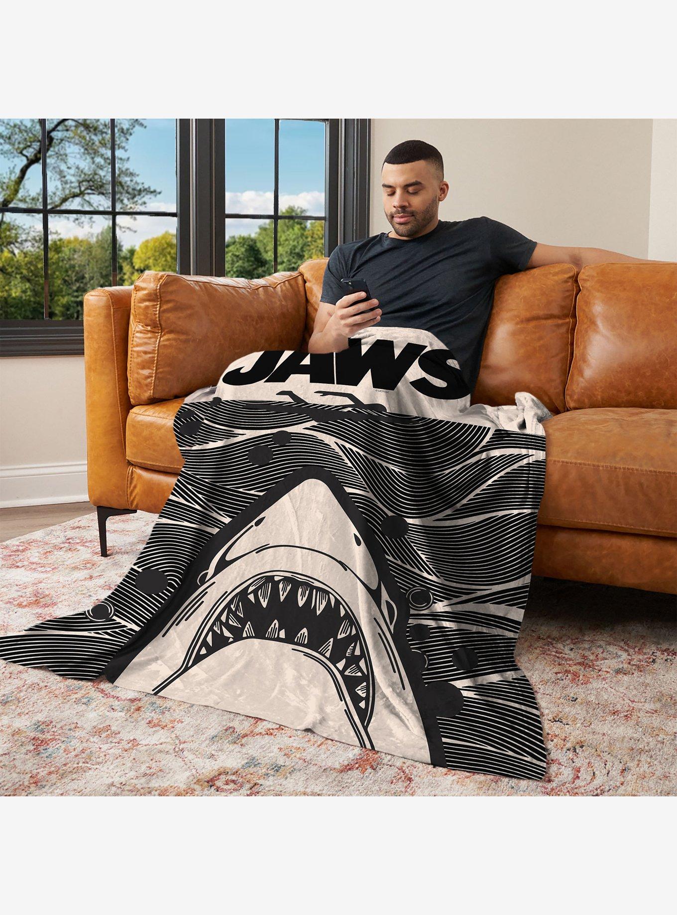 Jaws Duotone Poster 60x80" Silk Touch Throw Blanket, , alternate